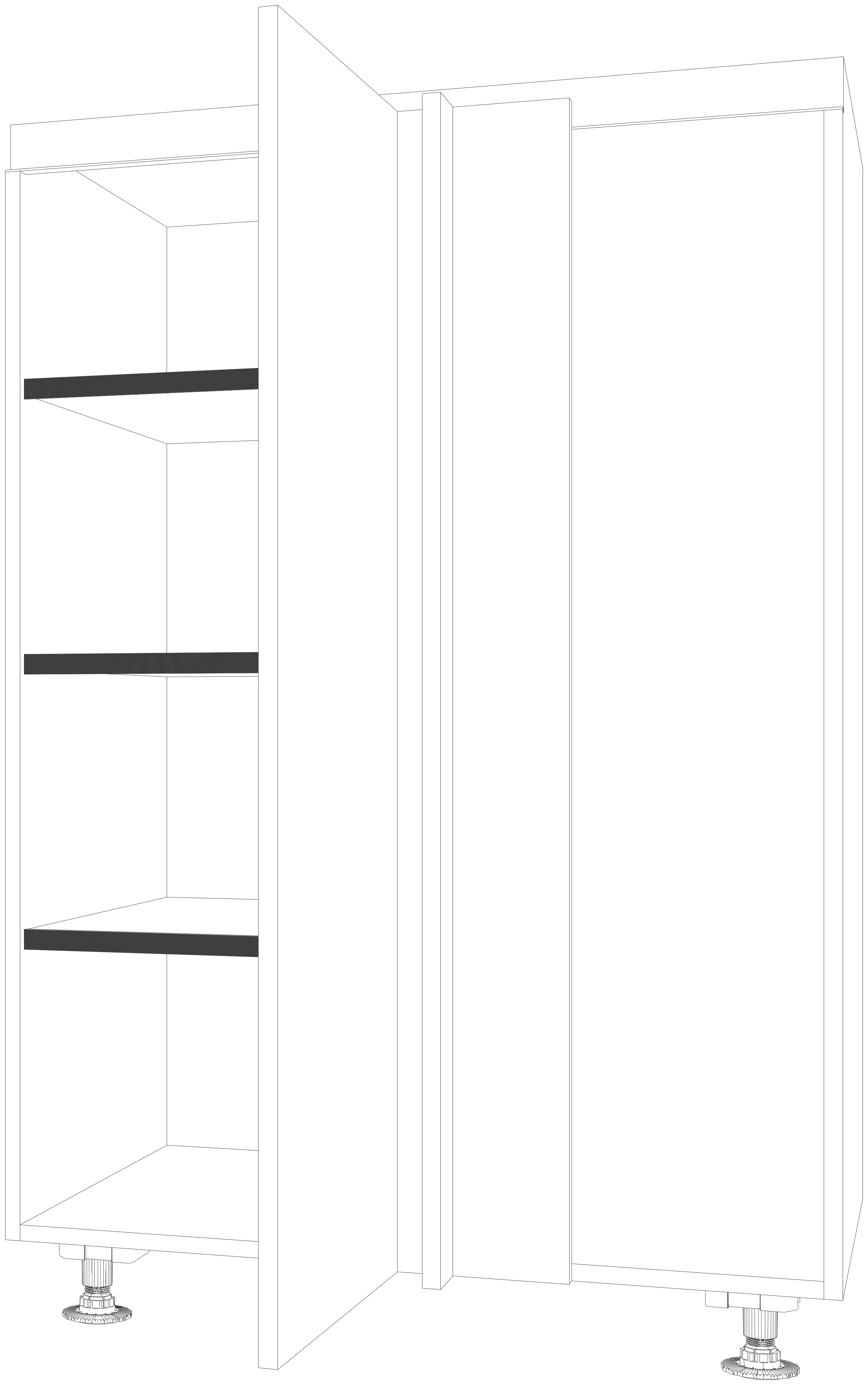 Dibujo técnico — Mueble Columna Gola 146 Rincon Ciego 1 Puerta