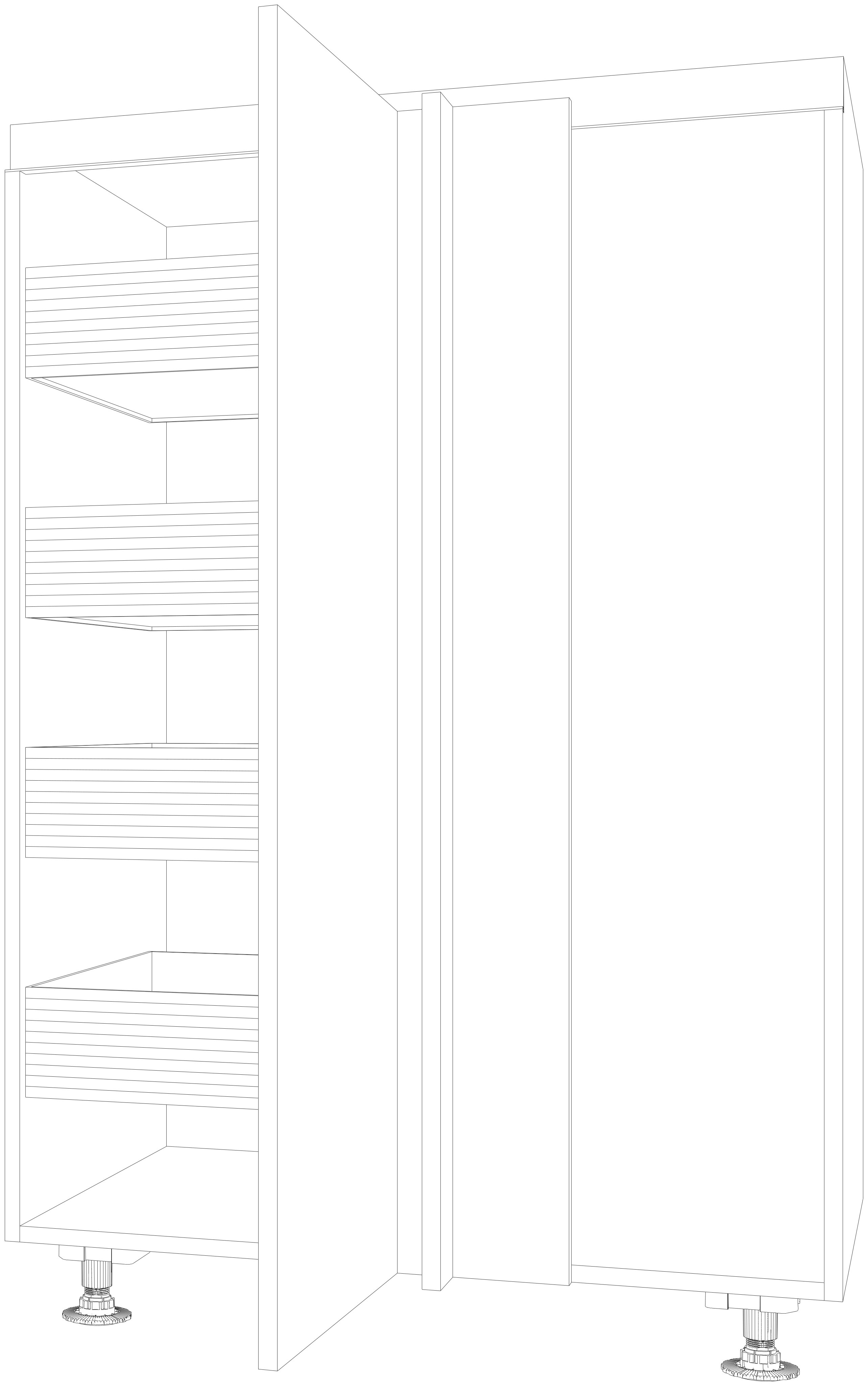 Dibujo técnico — Mueble Columna Gola 146 Rincon Ciego Extraible Urban 1 Puerta