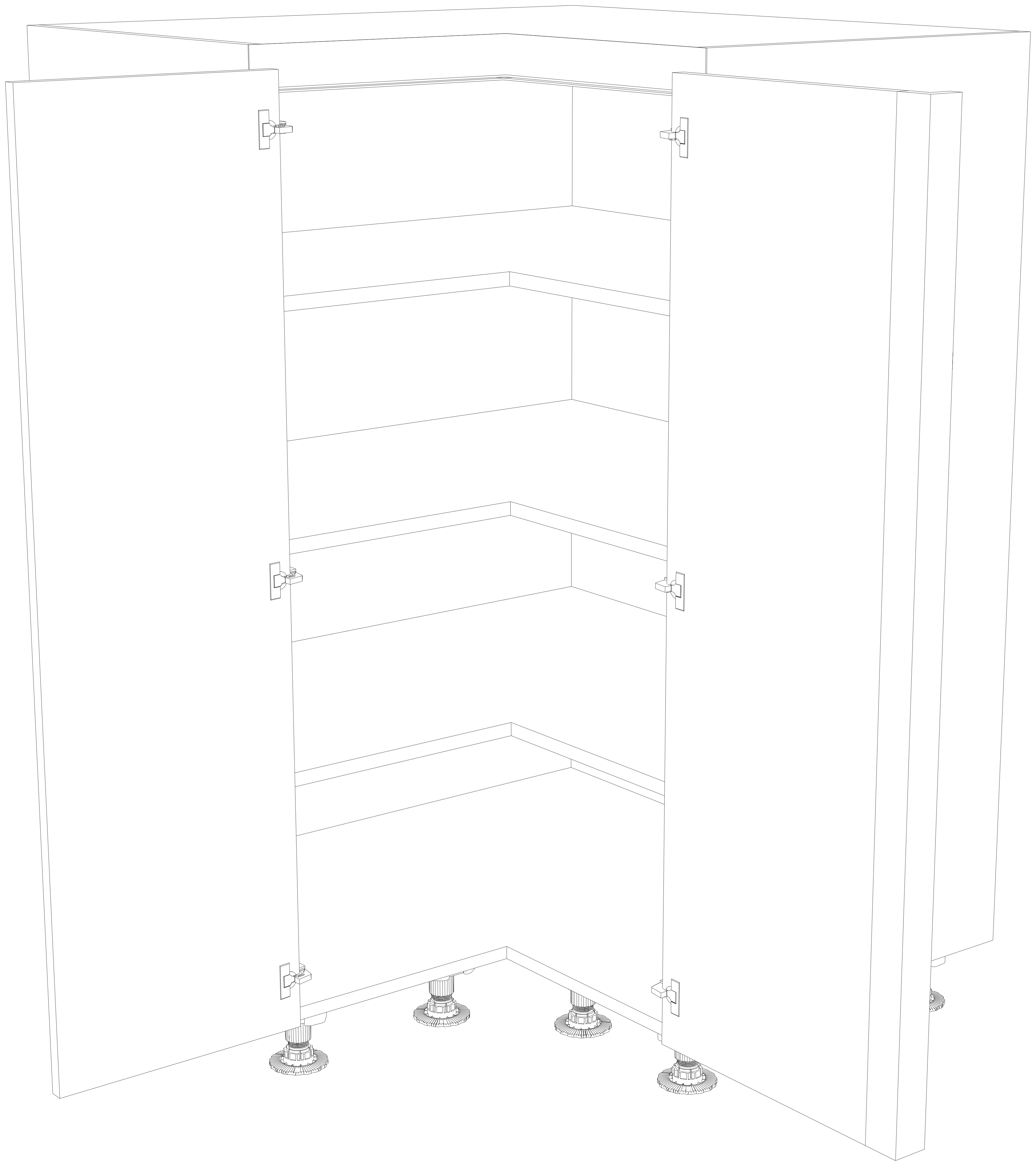 Dibujo técnico — Mueble Columna Gola 146 Rincon Escuadra con Regleta