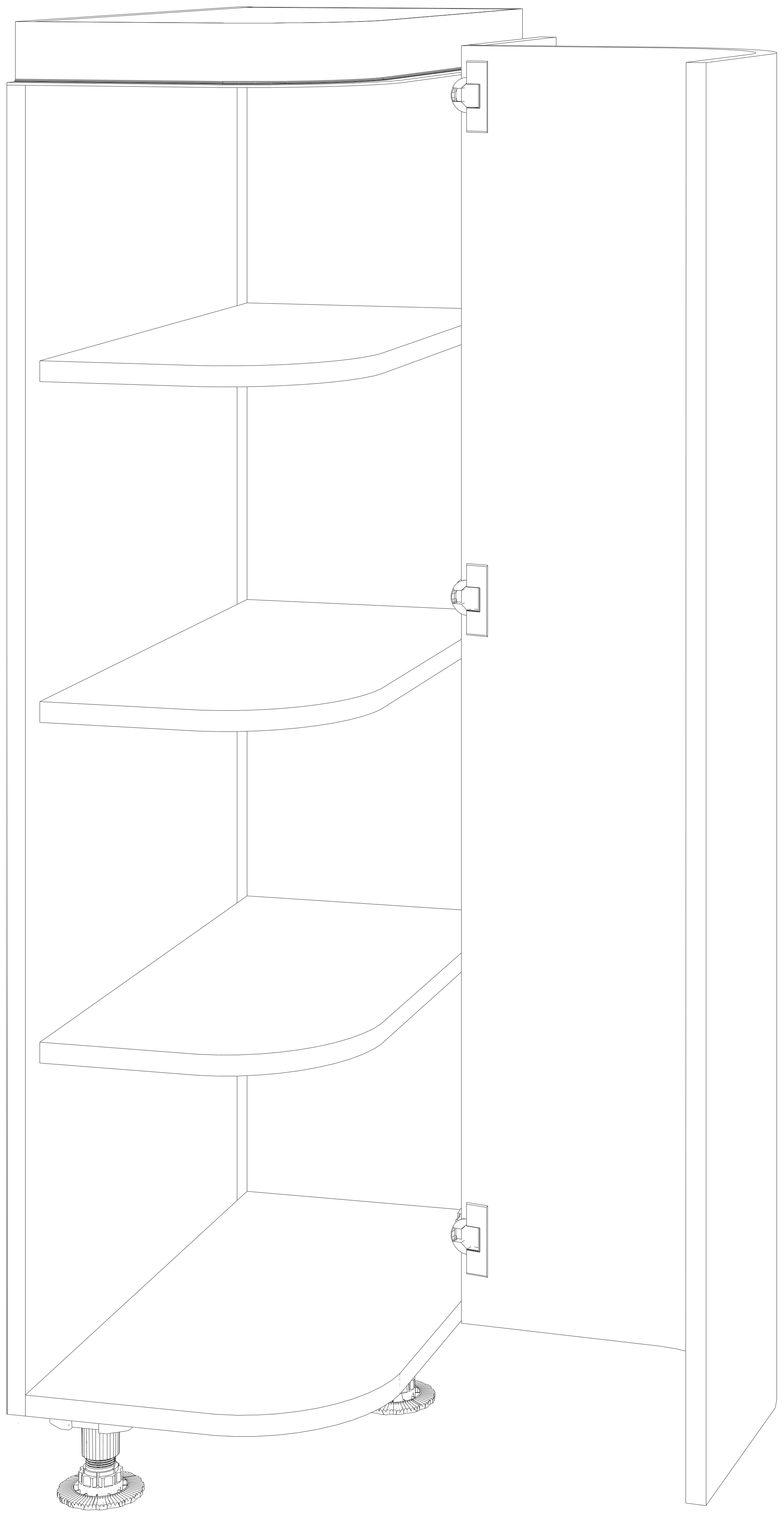Dibujo técnico — Mueble Columna Gola 146 Terminal Curvo