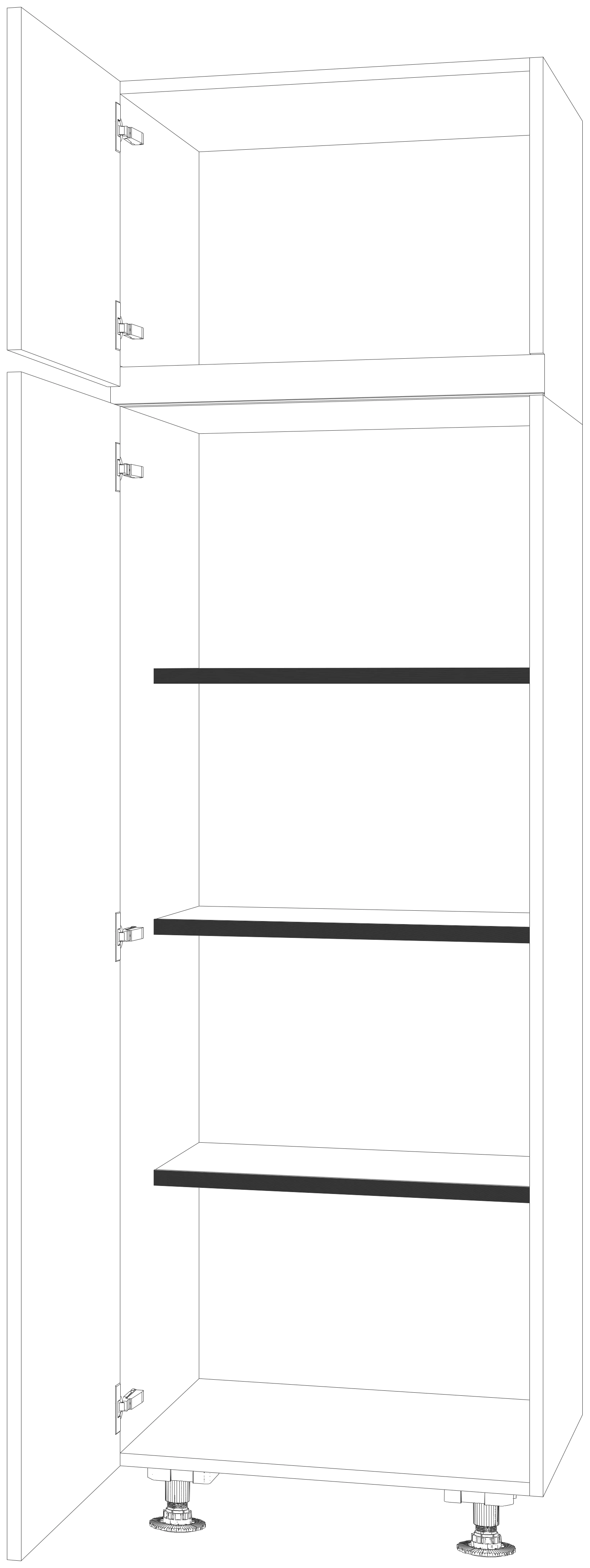 Dibujo técnico — Mueble Columna Gola 210 Escobero 2 Puertas