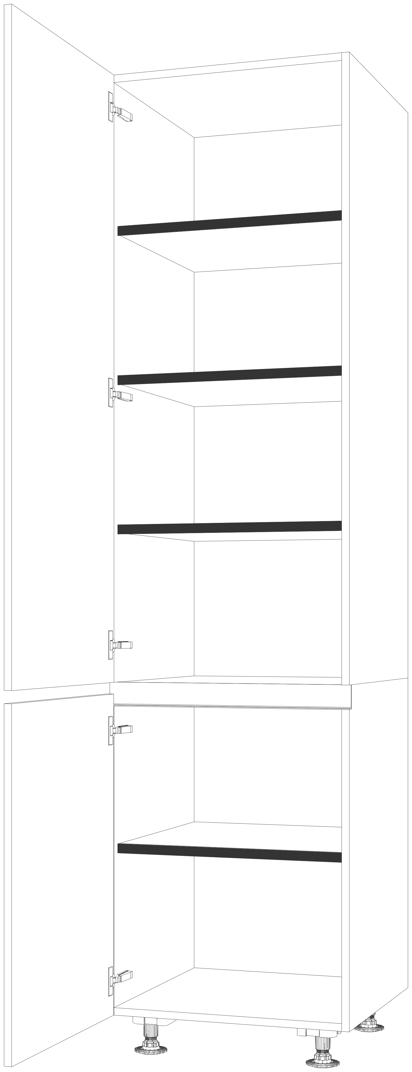 Dibujo técnico — Mueble Columna Gola 226 Despensa 2 Puertas