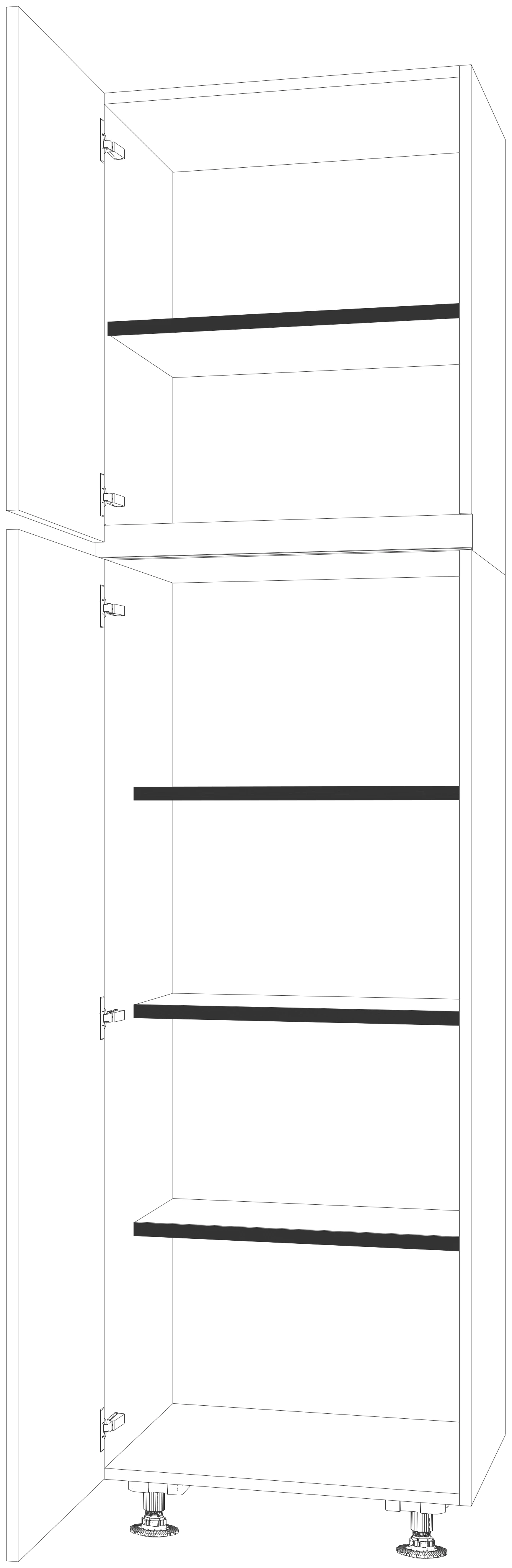 Dibujo técnico — Mueble Columna Gola 226 Escobero 2 Puertas