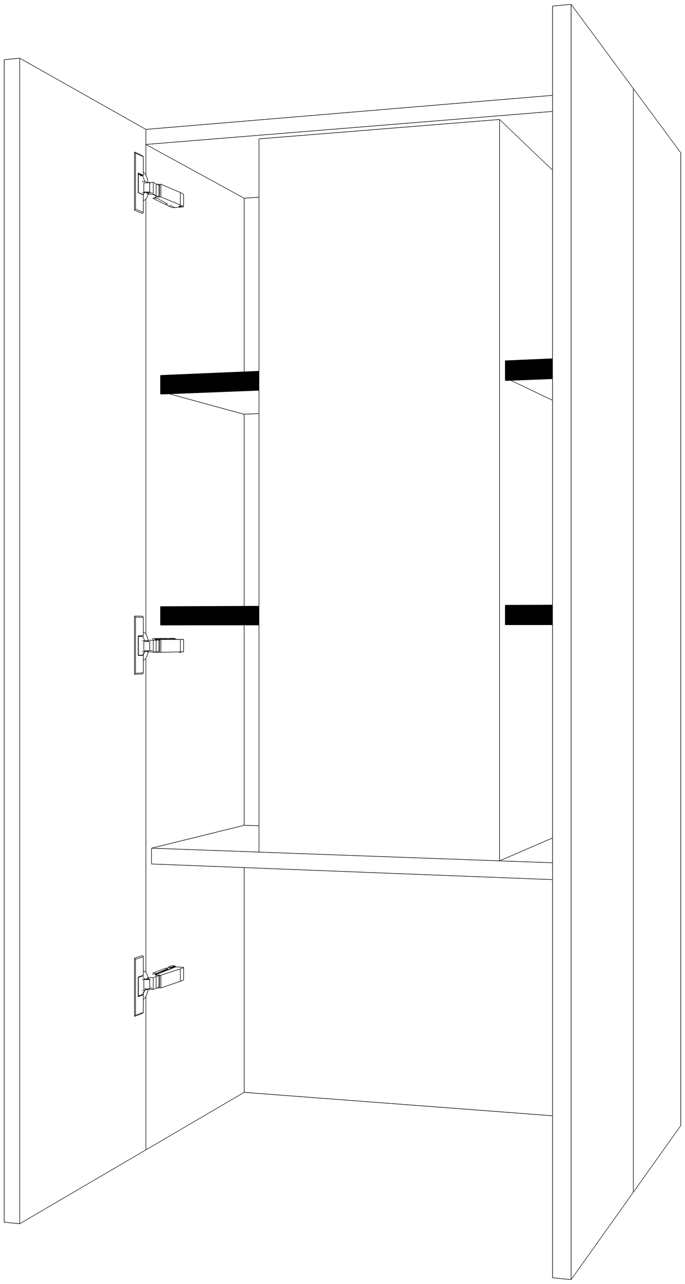 Dibujo técnico — Mueble Alto 120-136 Para Campana Segun Modelo 2 Puertas