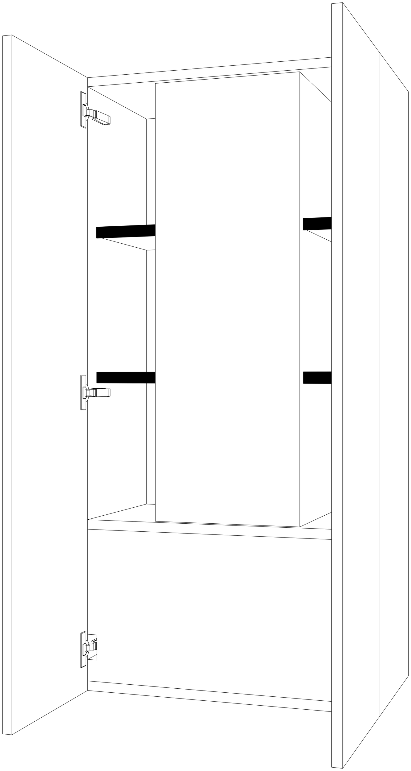 Dibujo técnico — Mueble Alto 120-136 Para Grupo Filtrante 2 Puertas