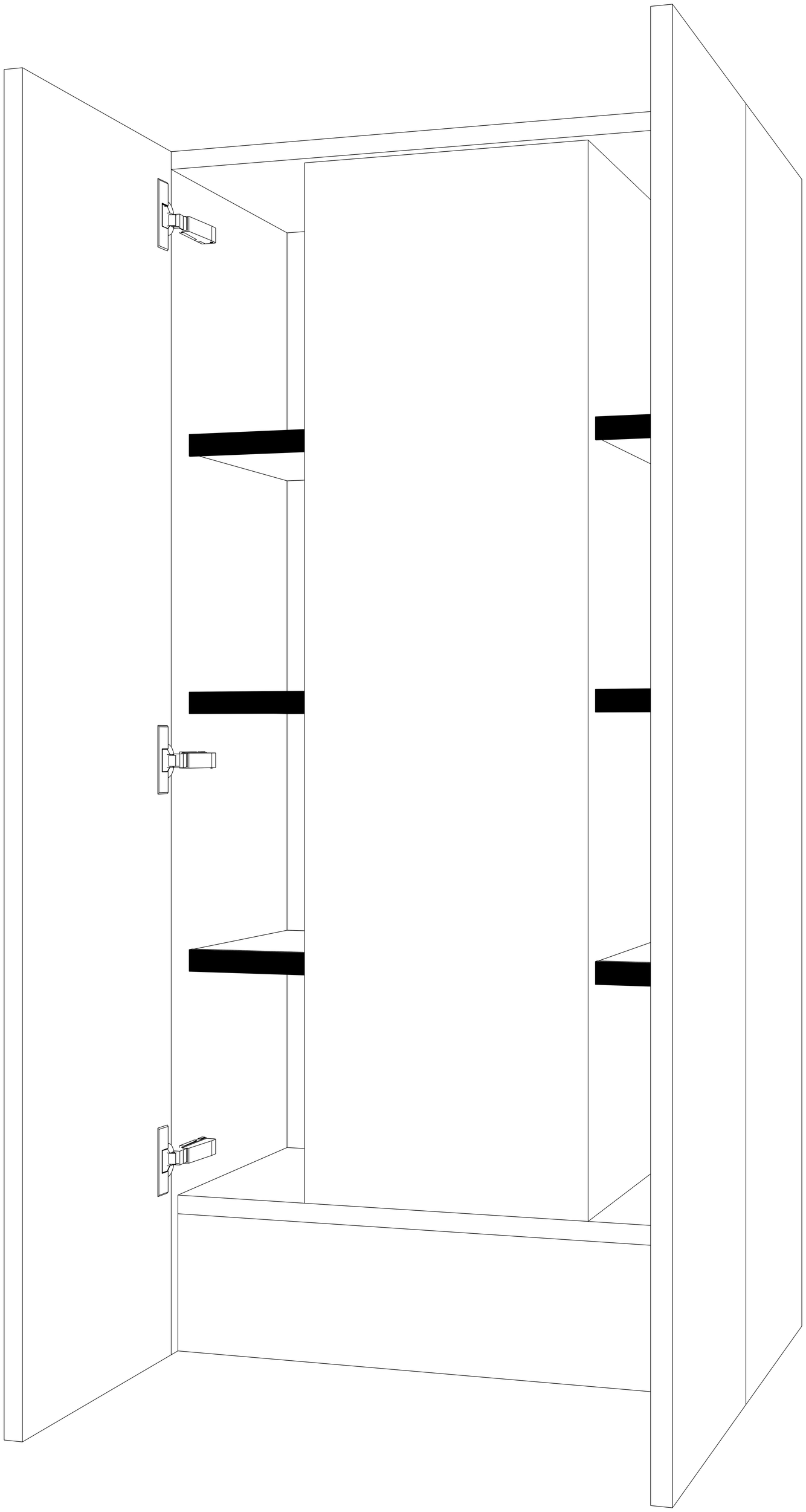 Dibujo técnico — Mueble Alto 137-154 Para Campana Extraplana 2 Puertas