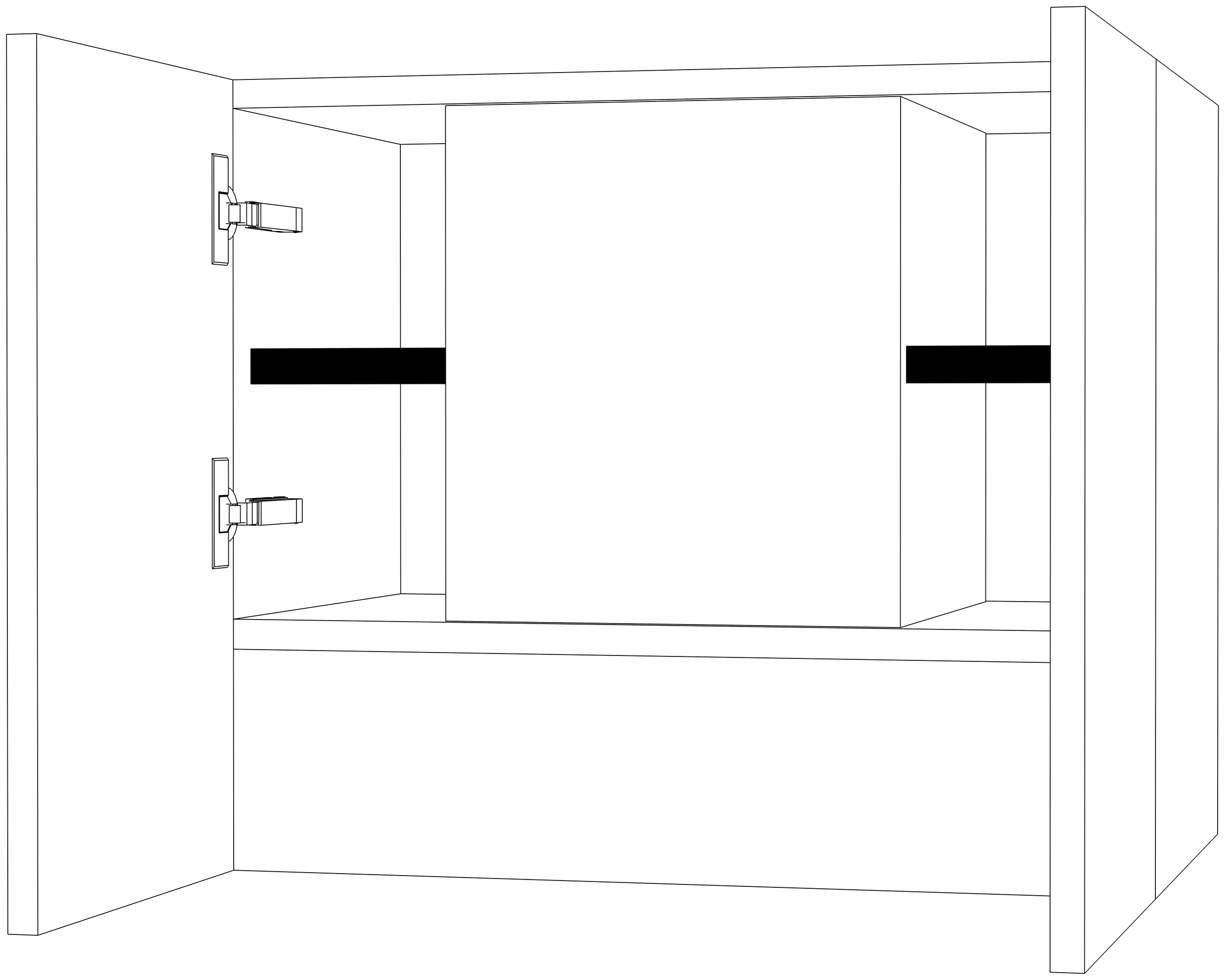 Dibujo técnico — Mueble Alto 60 Para Campana Extraplana 2 Puertas