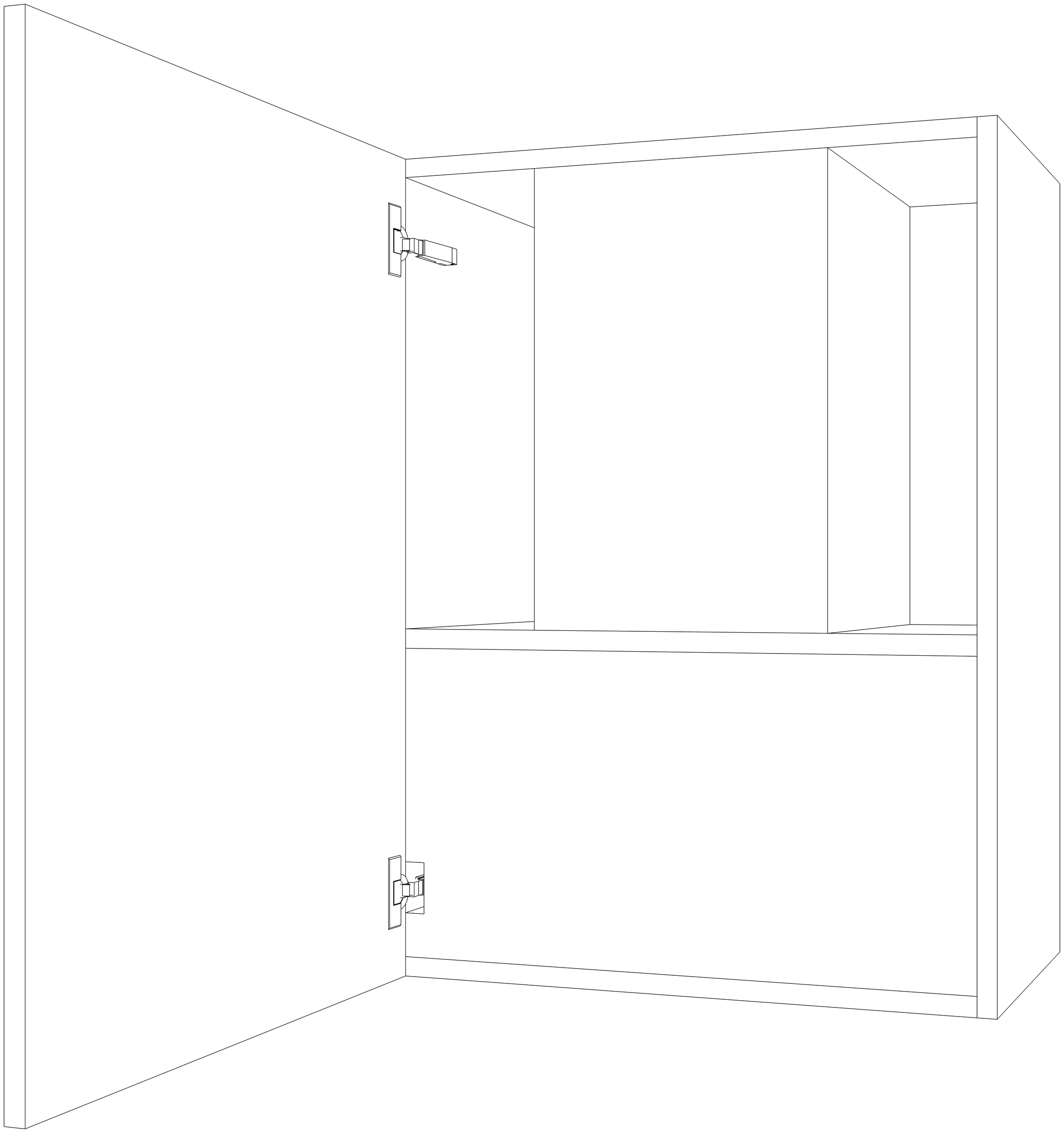 Dibujo técnico — Mueble Alto 70 para Grupo Filtrante 1 Puerta