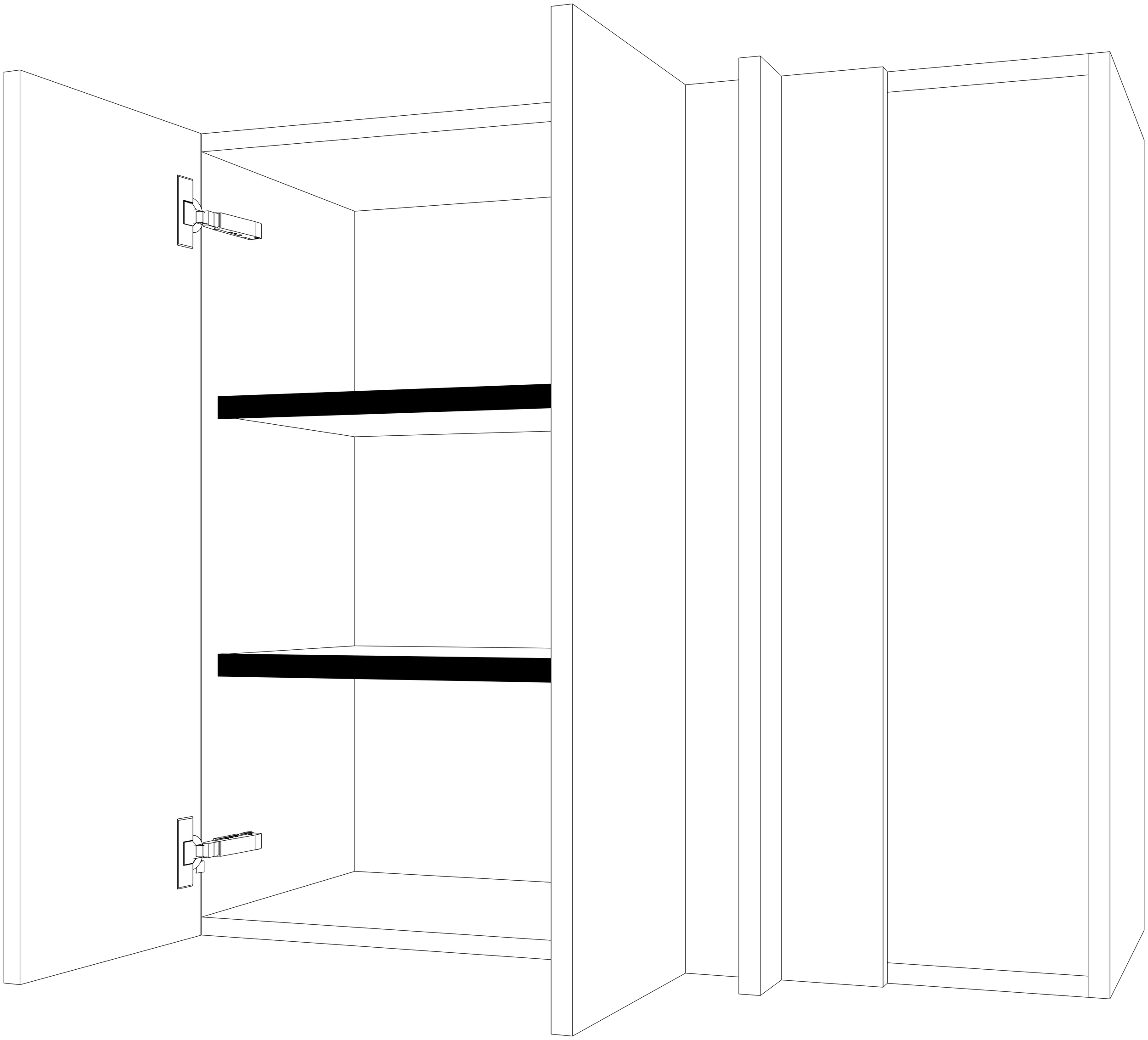 Dibujo técnico — Mueble Alto 70 Rincon Ciego 2 Puertas