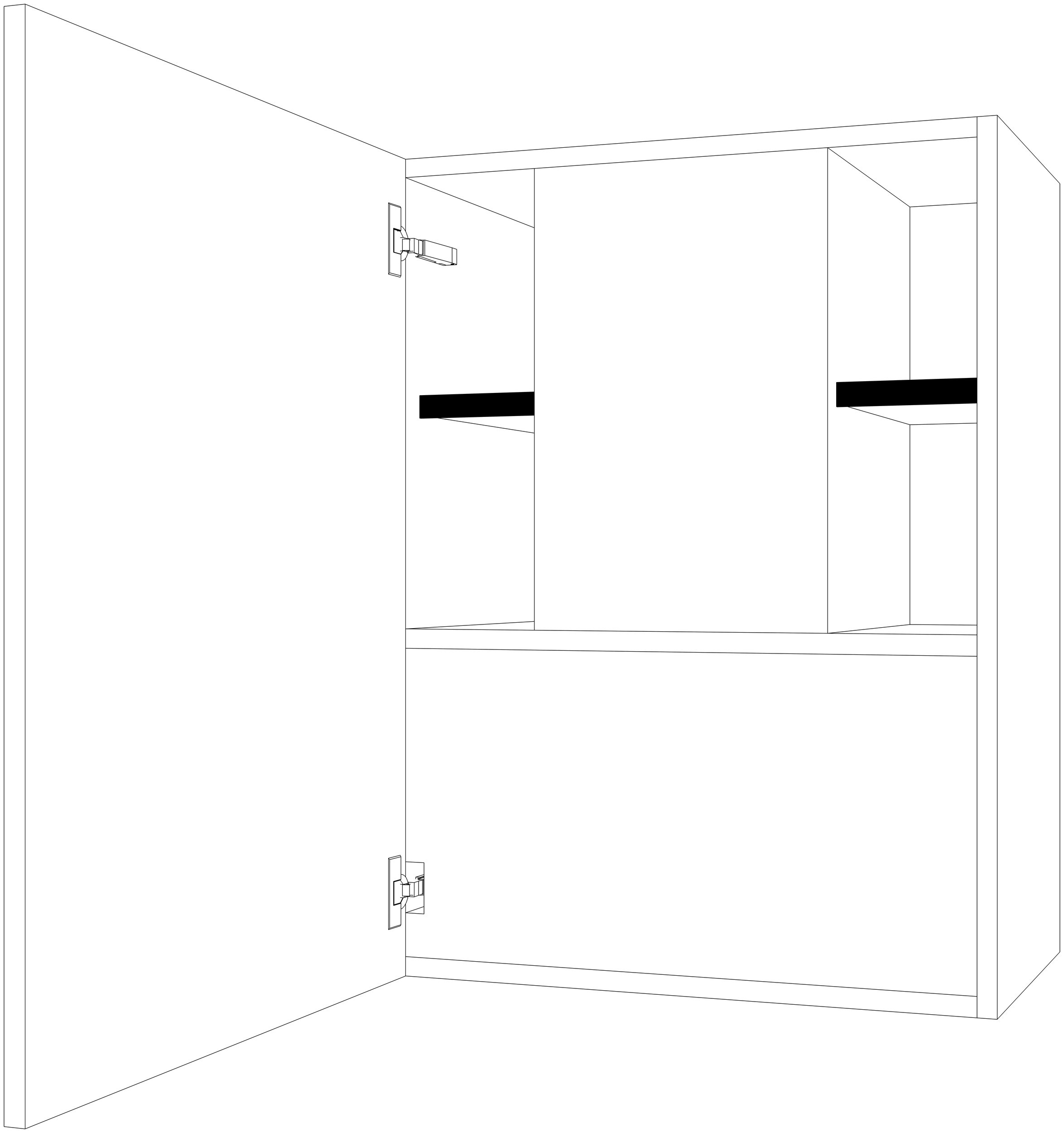 Dibujo técnico — Mueble Alto 80 para Grupo Filtrante 1 Puerta