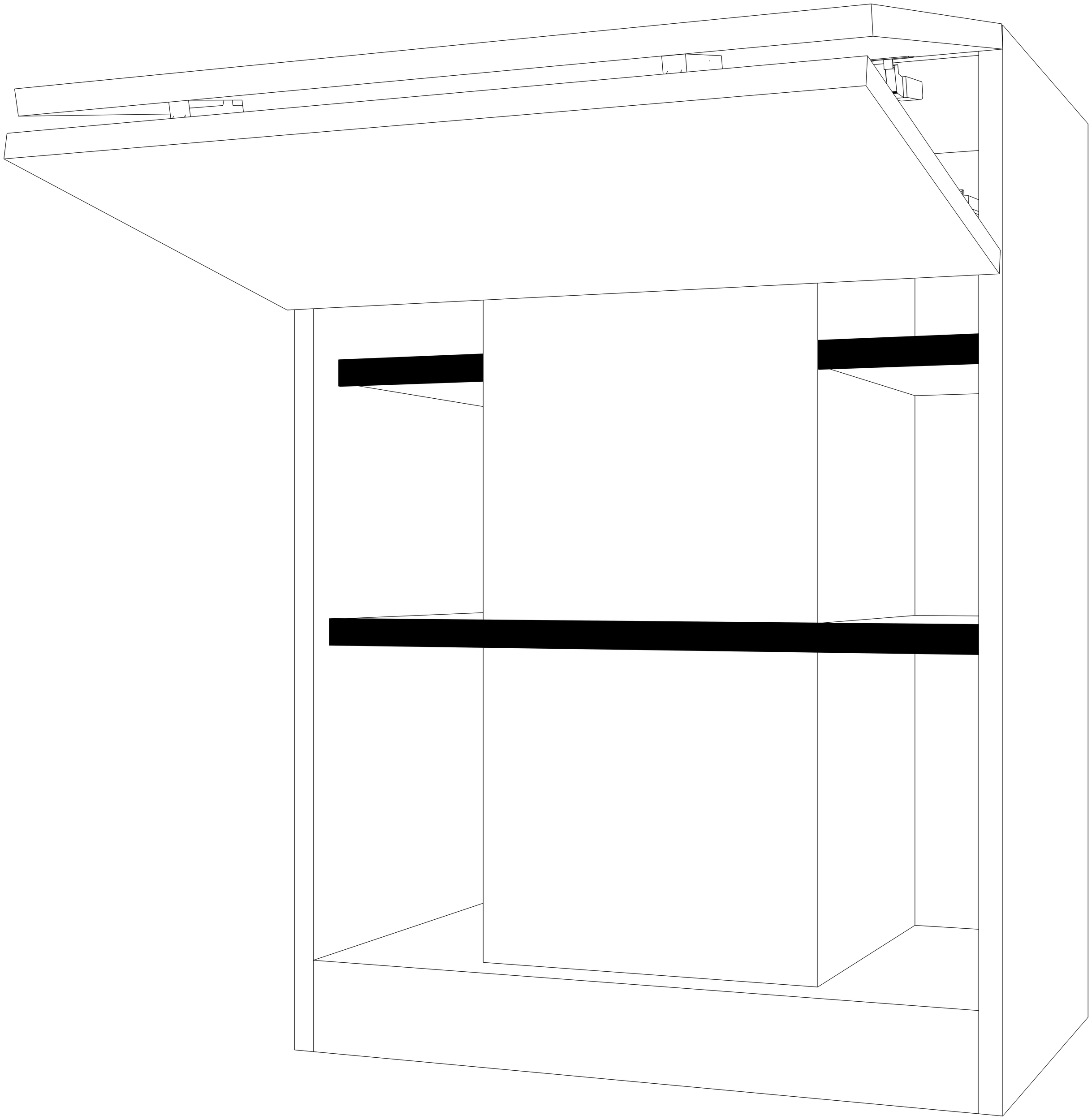 Dibujo técnico — Mueble Alto 80 Plegable Vertical Campana Virgola Comfort