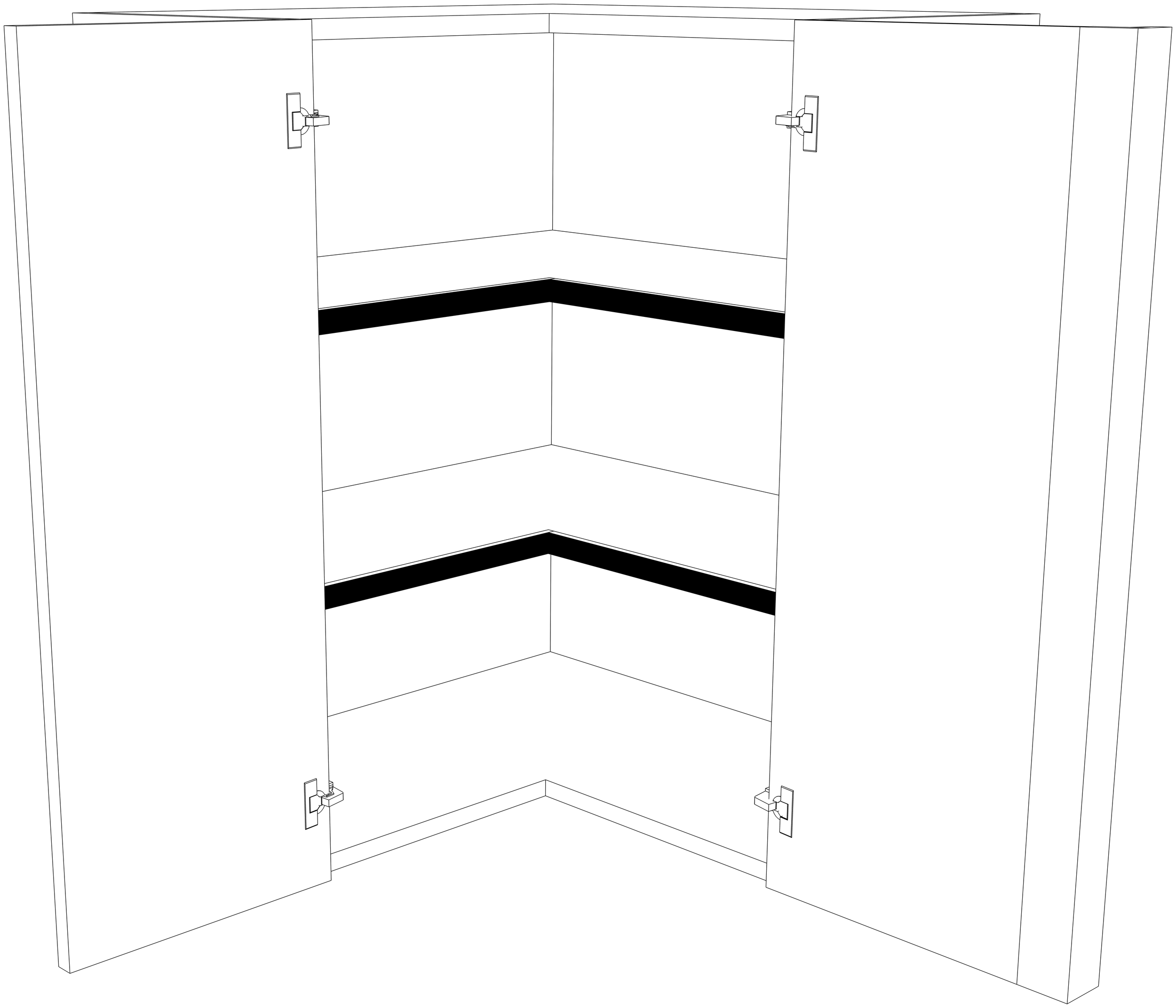 Dibujo técnico — Mueble Alto 80 Rincon Escuadra con Regleta