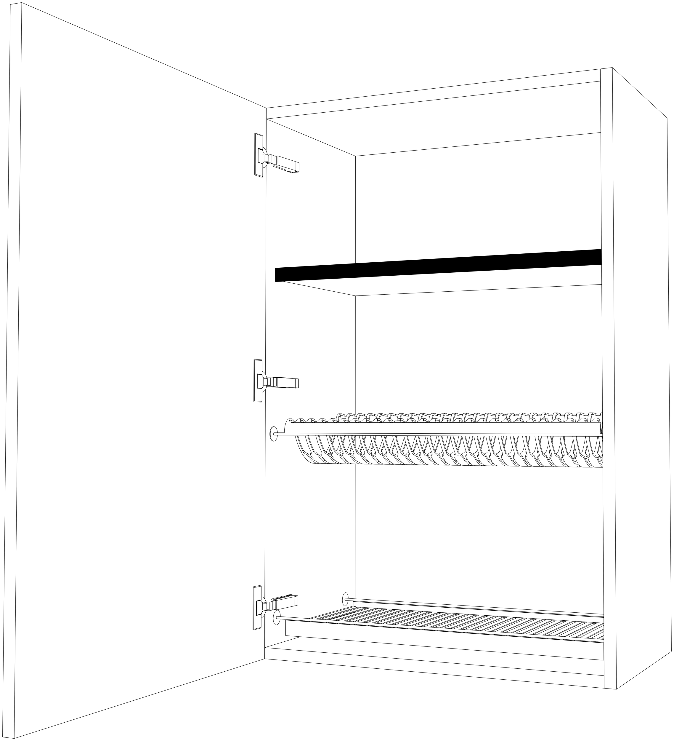Dibujo técnico — Mueble Alto 90 Escurreplatos 1 Puerta