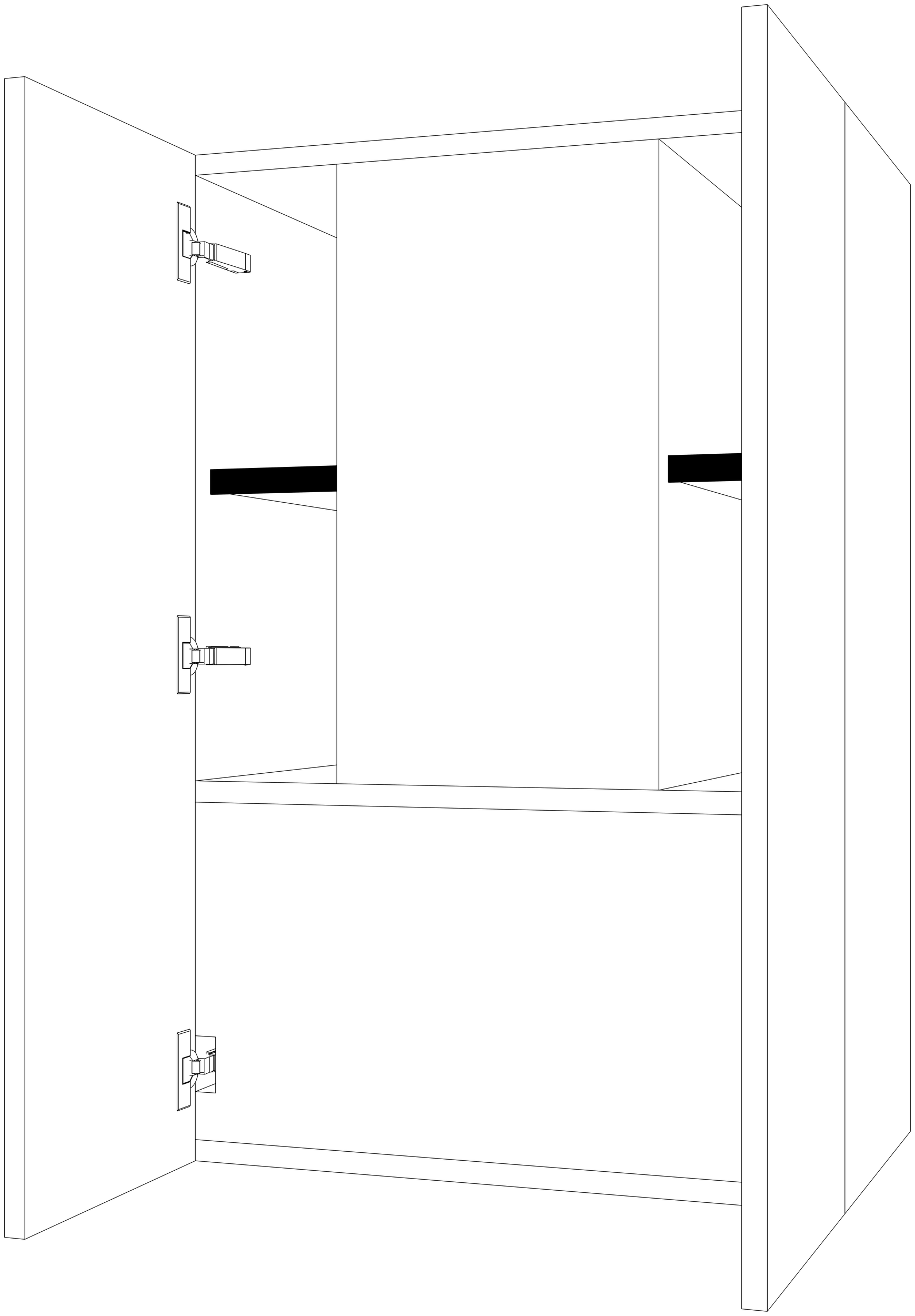 Dibujo técnico — Mueble Alto 90 para Grupo Filtrante 2 Puertas