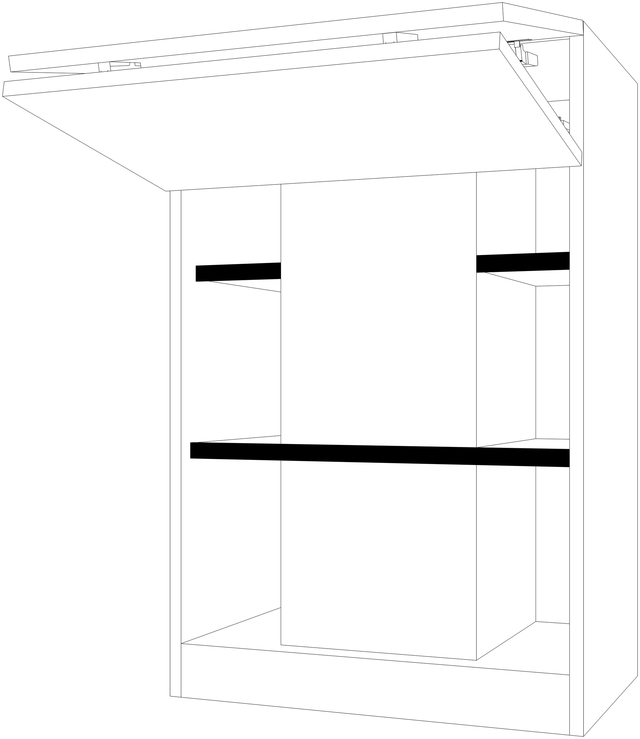 Dibujo técnico — Mueble Alto 96 Plegable Vertical Campana Virgola Comfort
