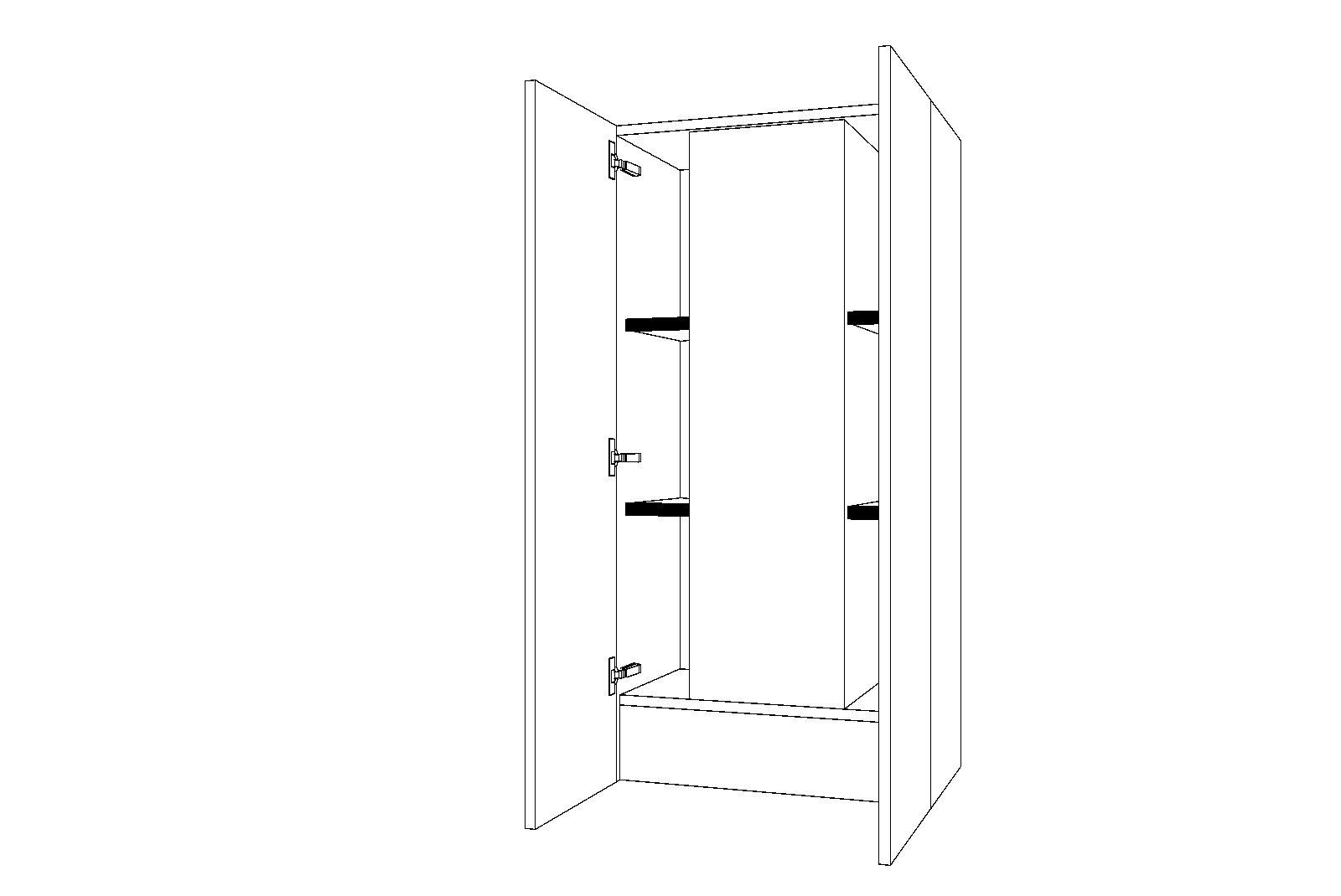 Dibujo técnico — Mueble Alto Gola 120-136 Campana Extraplana 2 Puertas