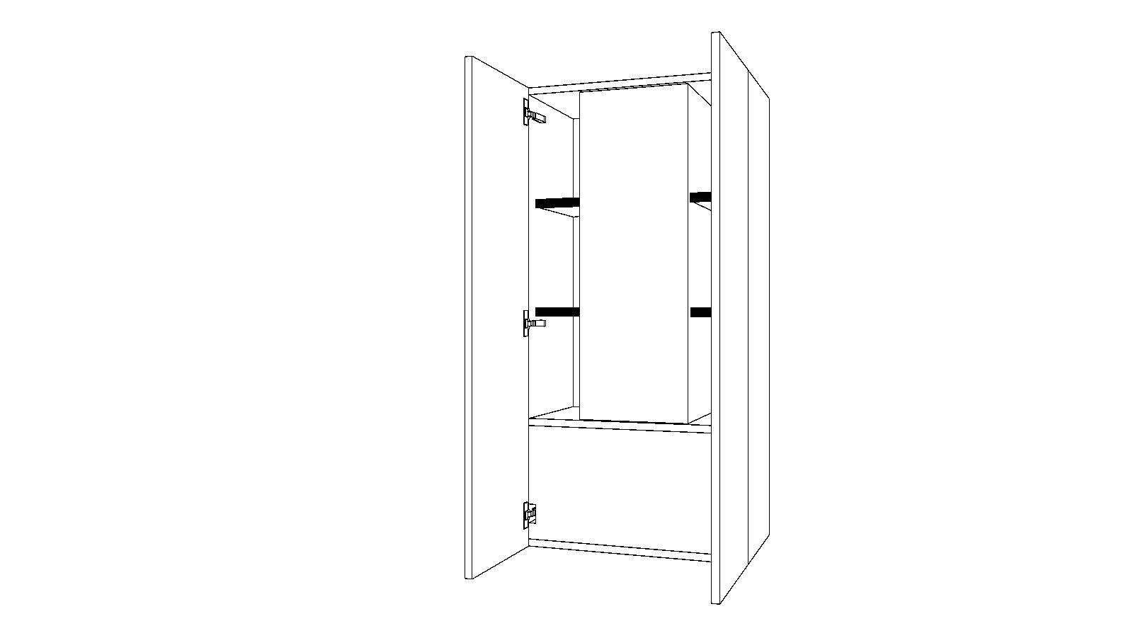 Dibujo técnico — Mueble Alto Gola 120-136 Para Grupo Filtrante 2 Puertas
