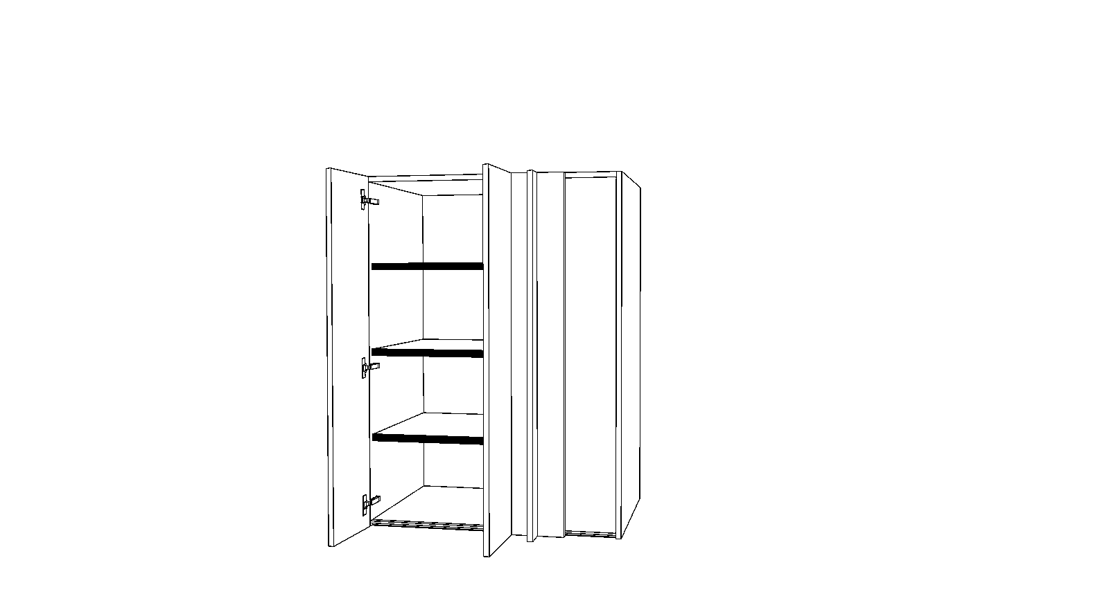 Dibujo técnico — Mueble Alto Gola 120-136 Rincon Ciego 2 Puertas
