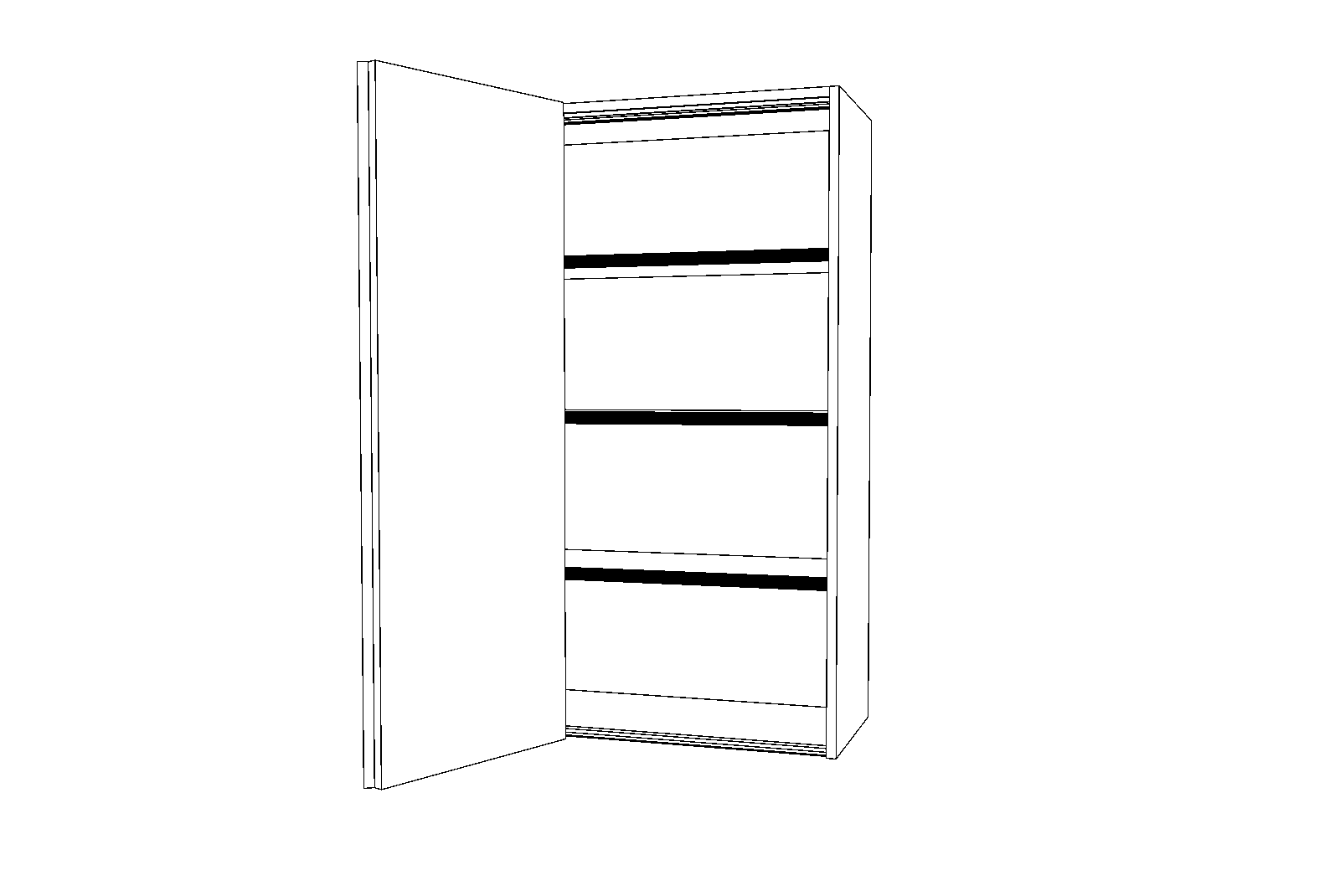 Dibujo técnico — Mueble Alto Gola 137-154 Plegable Lateral