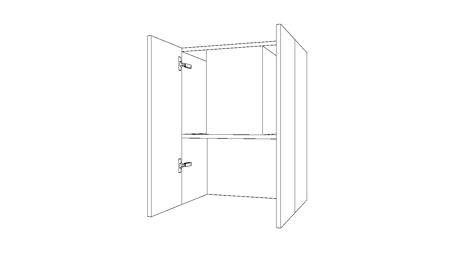 Dibujo técnico — Mueble Alto Gola 70 Para Campana según modelo 2 Puertas