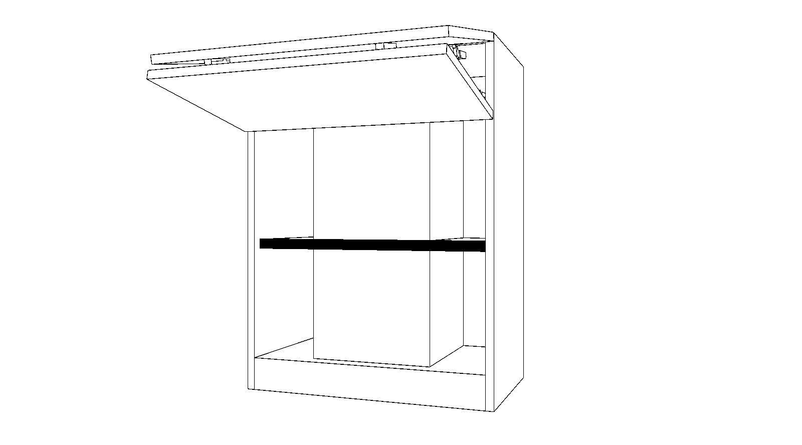 Dibujo técnico — Mueble Alto Gola 70 Plegable Vertical Campana Virgola Comfort