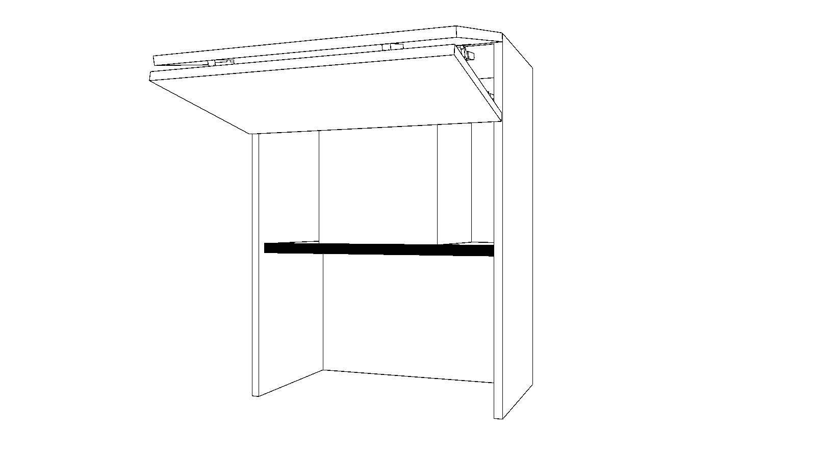 Dibujo técnico — Mueble Alto Gola 70 Plegable Vertical para Campana