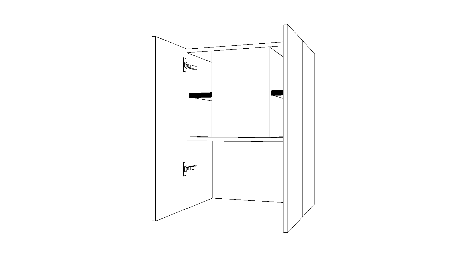 Dibujo técnico — Mueble Alto Gola 80 Para Campana según modelo 2 Puertas