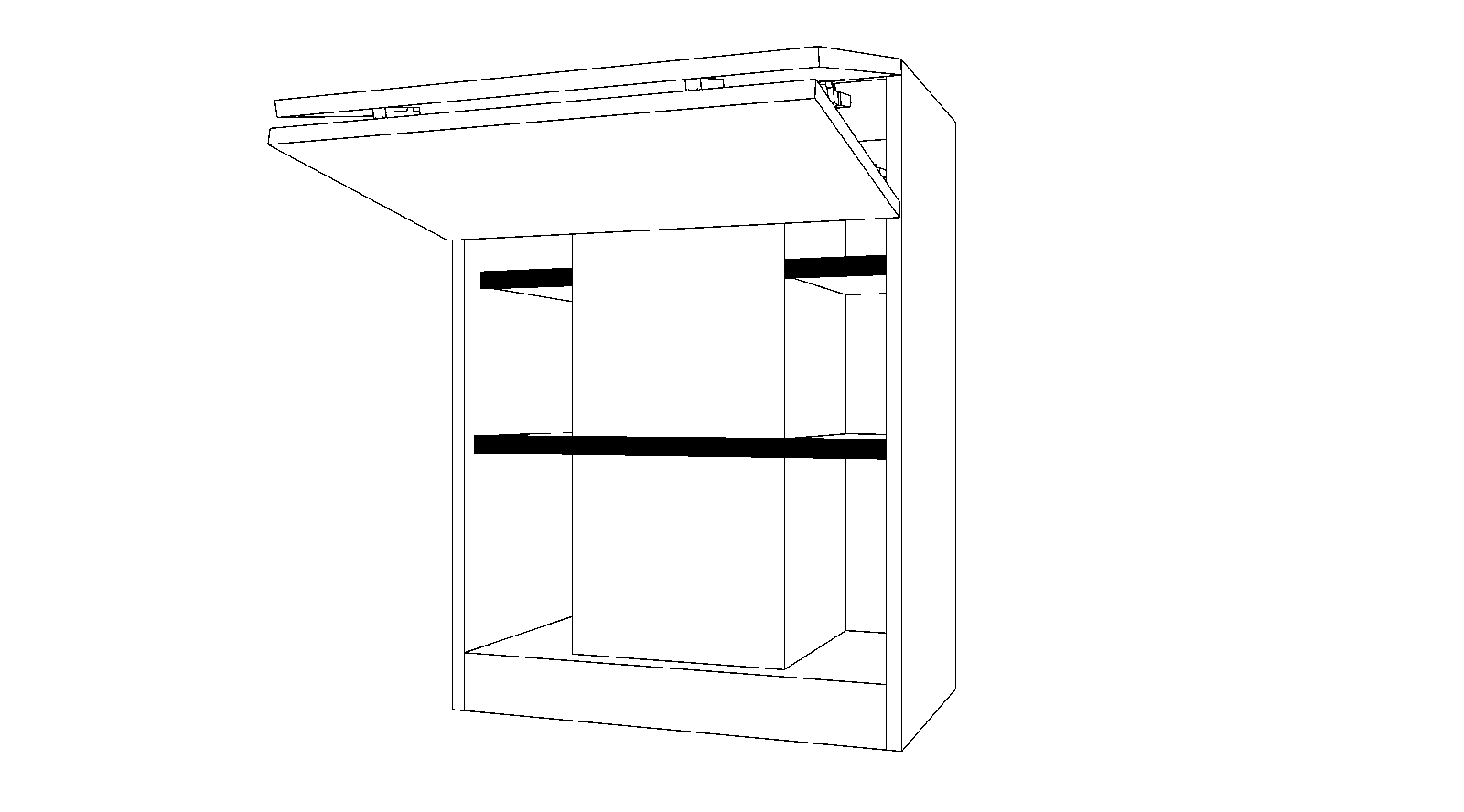 Dibujo técnico — Mueble Alto Gola 80 Plegable Vertical Campana Virgola Comfort
