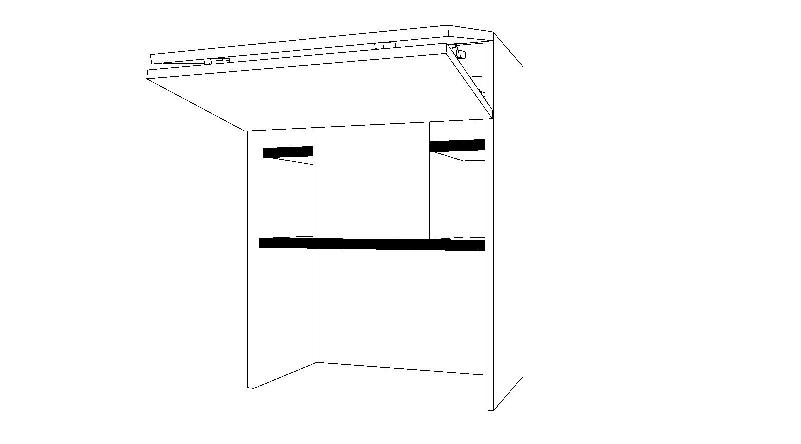 Dibujo técnico — Mueble Alto Gola 80 Plegable Vertical para Campana