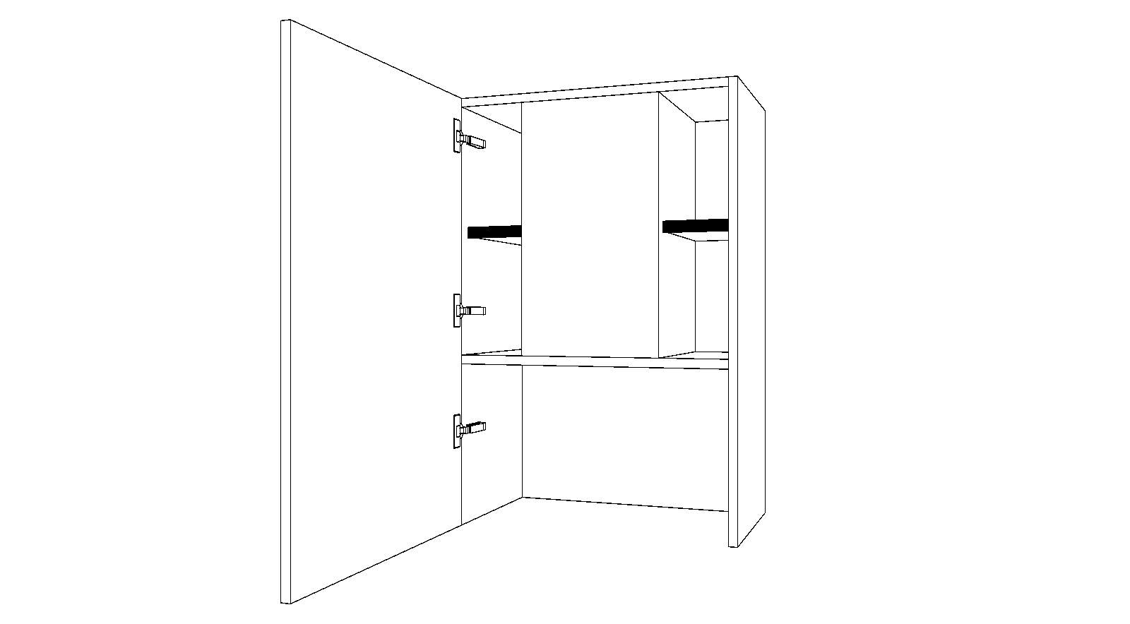 Dibujo técnico — Mueble Alto Gola 90 Para Campana según modelo 1 Puerta