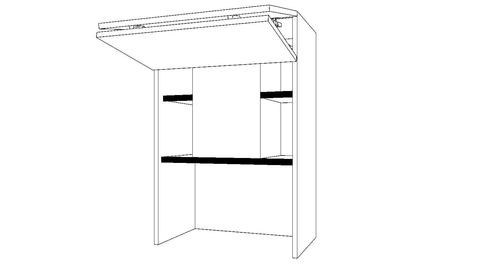 Dibujo técnico — Mueble Alto Gola 90 Plegable Vertical para Campana