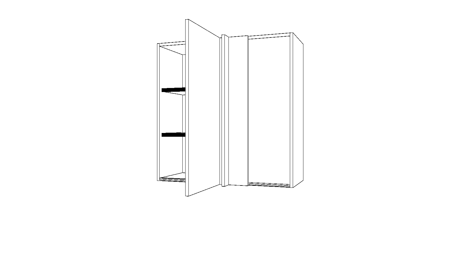 Dibujo técnico — Mueble Alto Gola 90 Rincon Ciego 1 Puerta