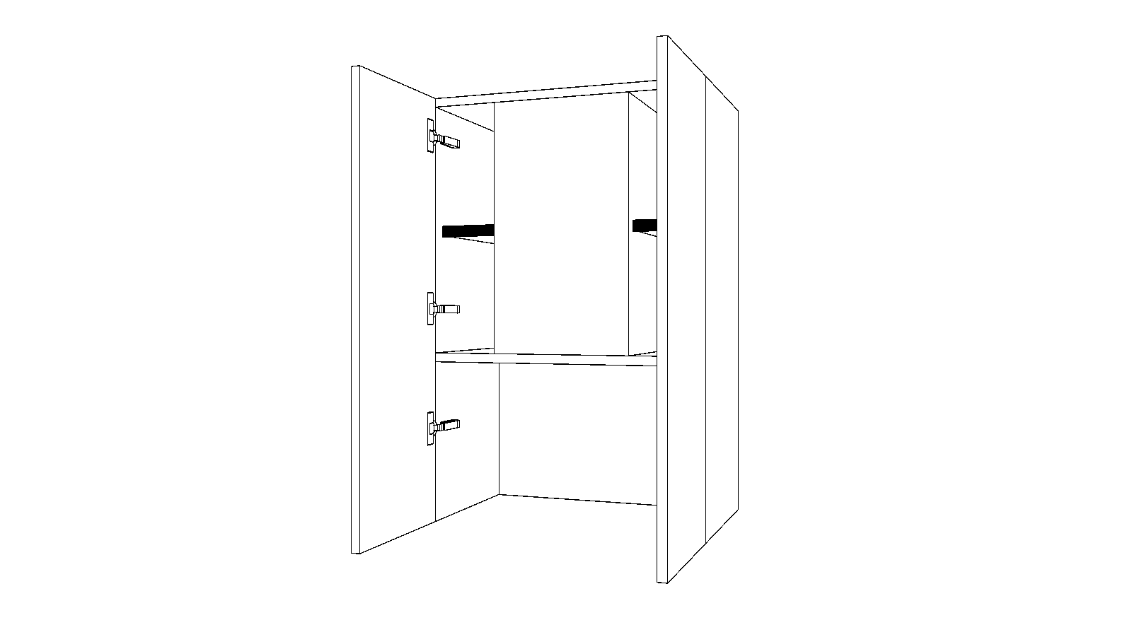 Dibujo técnico — Mueble Alto Gola 96 Para Campana según modelo 2 Puertas