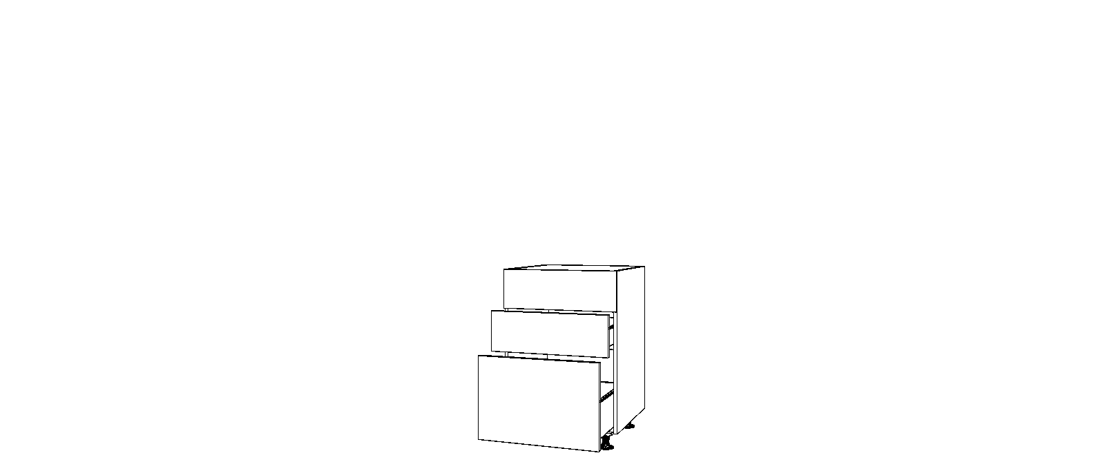 Dibujo técnico — Mueble Bajo 80 2 Cajones 1 Cacerolero