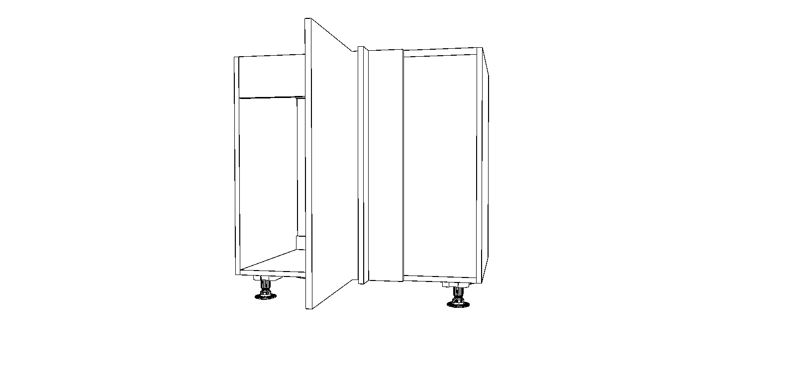 Dibujo técnico — Mueble Bajo 80 Fregadero Rincon Ciego 1 Puerta