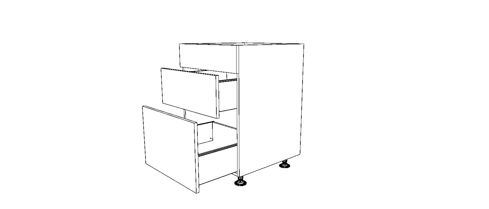 Dibujo técnico — Mueble Bajo 84 Placa 1 Cajon 2 Caceroleros