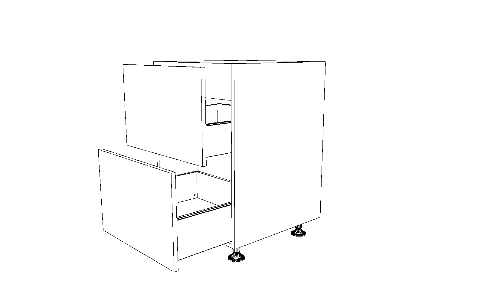 Dibujo técnico — Mueble Bajo 80 Placa Extractor 2 Caceroleros