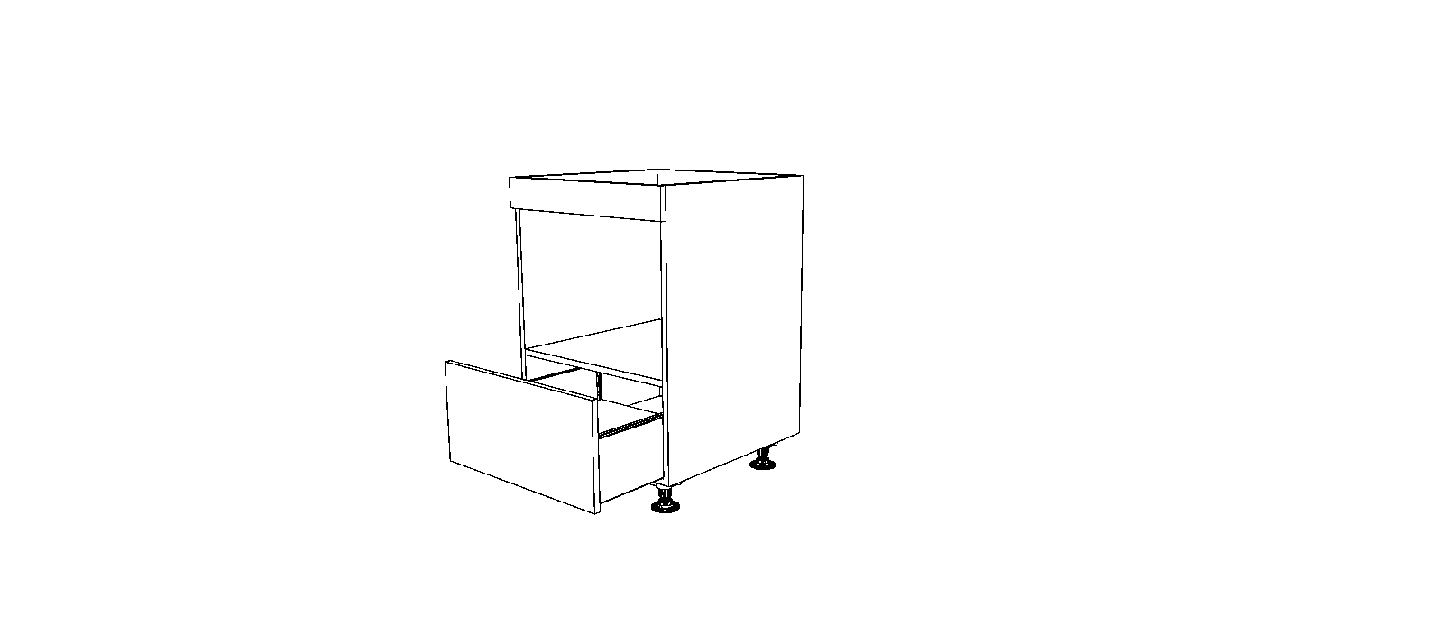 Dibujo técnico — Mueble Bajo 80 Placa Horno Compacto 1 Cacerolero P70
