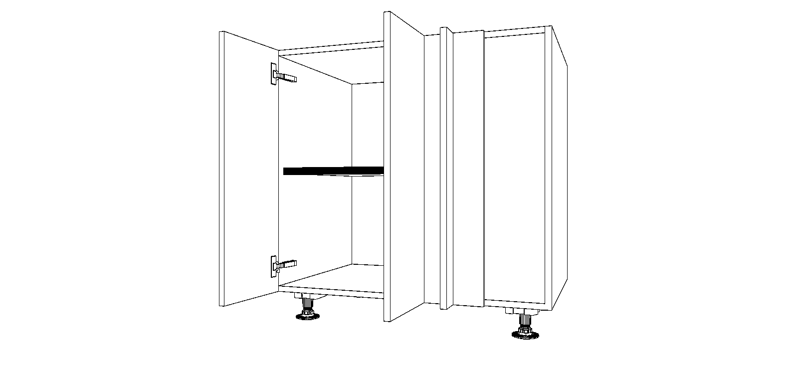 Dibujo técnico — Mueble Bajo 80 Rincon Ciego 2 Puertas
