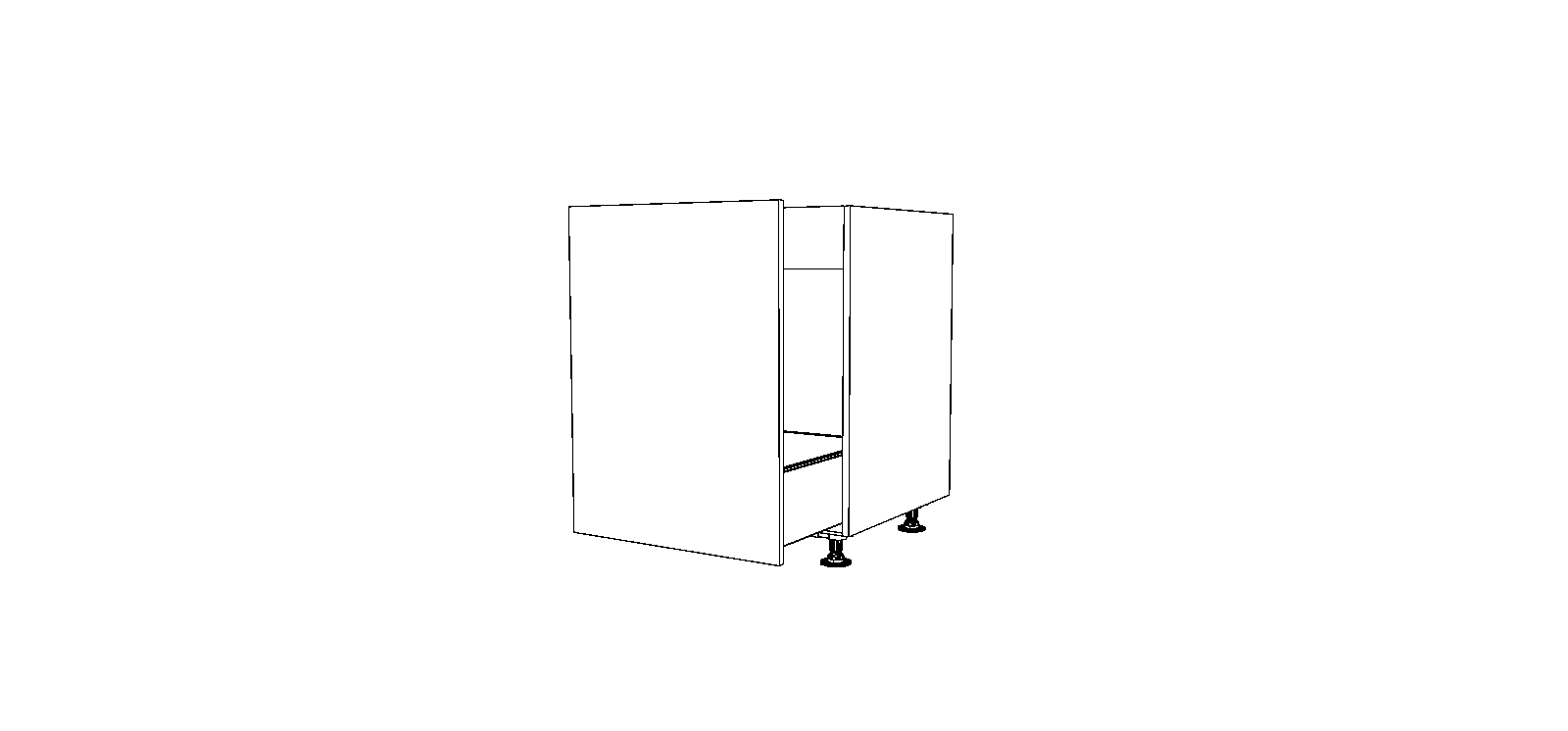 Dibujo técnico — Mueble Bajo 80 Fregadero 1 Puerta Cacerolero Extraible