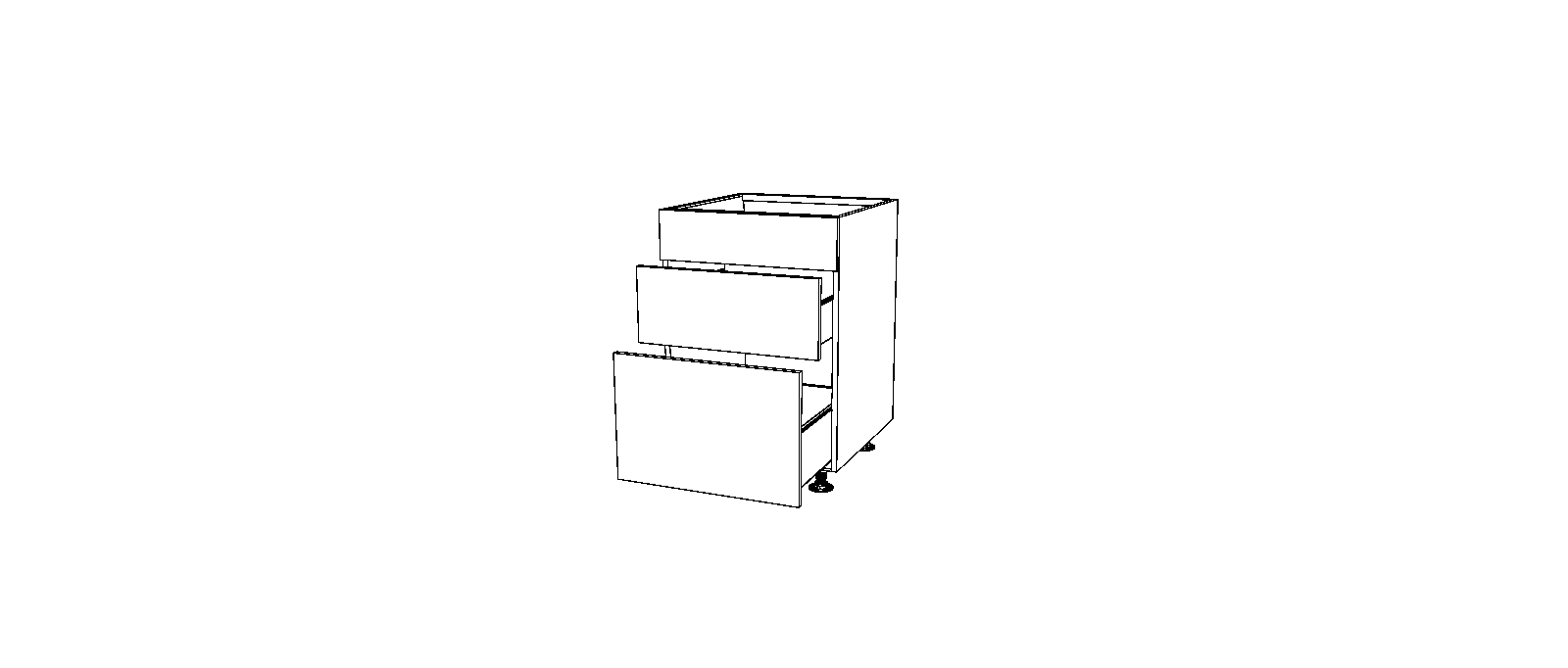 Dibujo técnico — Mueble Bajo 84 Fregadero 1 Frente Fijo 2 Caceroleros