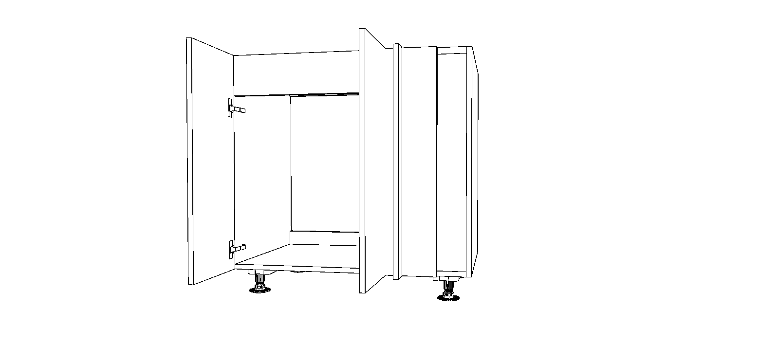 Dibujo técnico — Mueble Bajo 84 Fregadero Rincon Ciego 2 Puertas