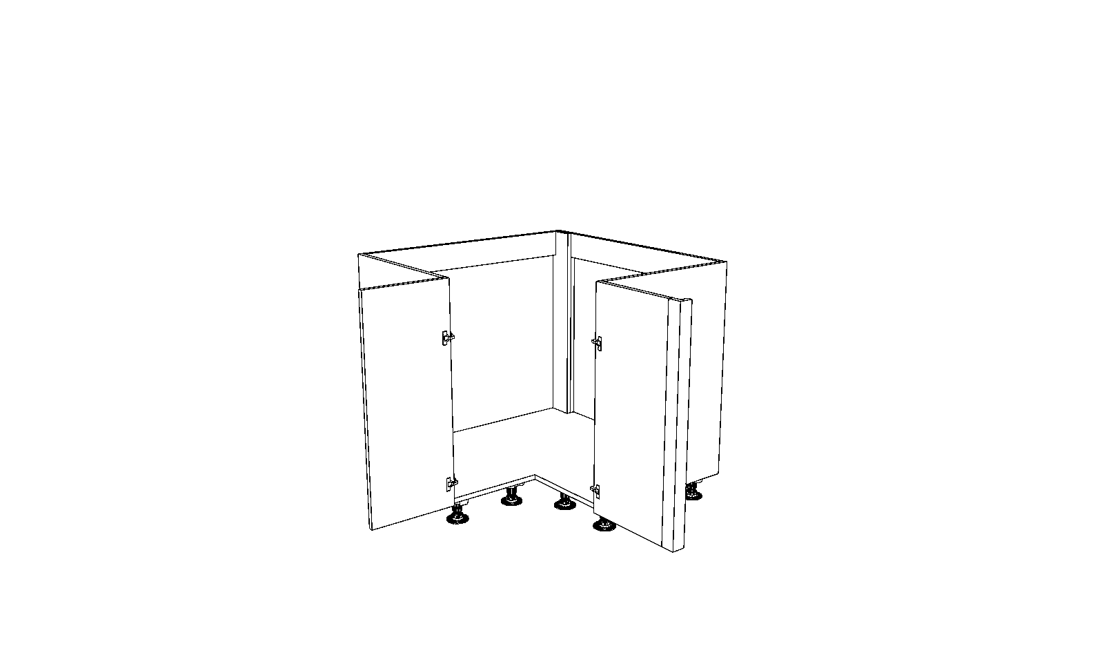 Dibujo técnico — Mueble Bajo 84 Fregadero Rincon Escuadra Con Regleta