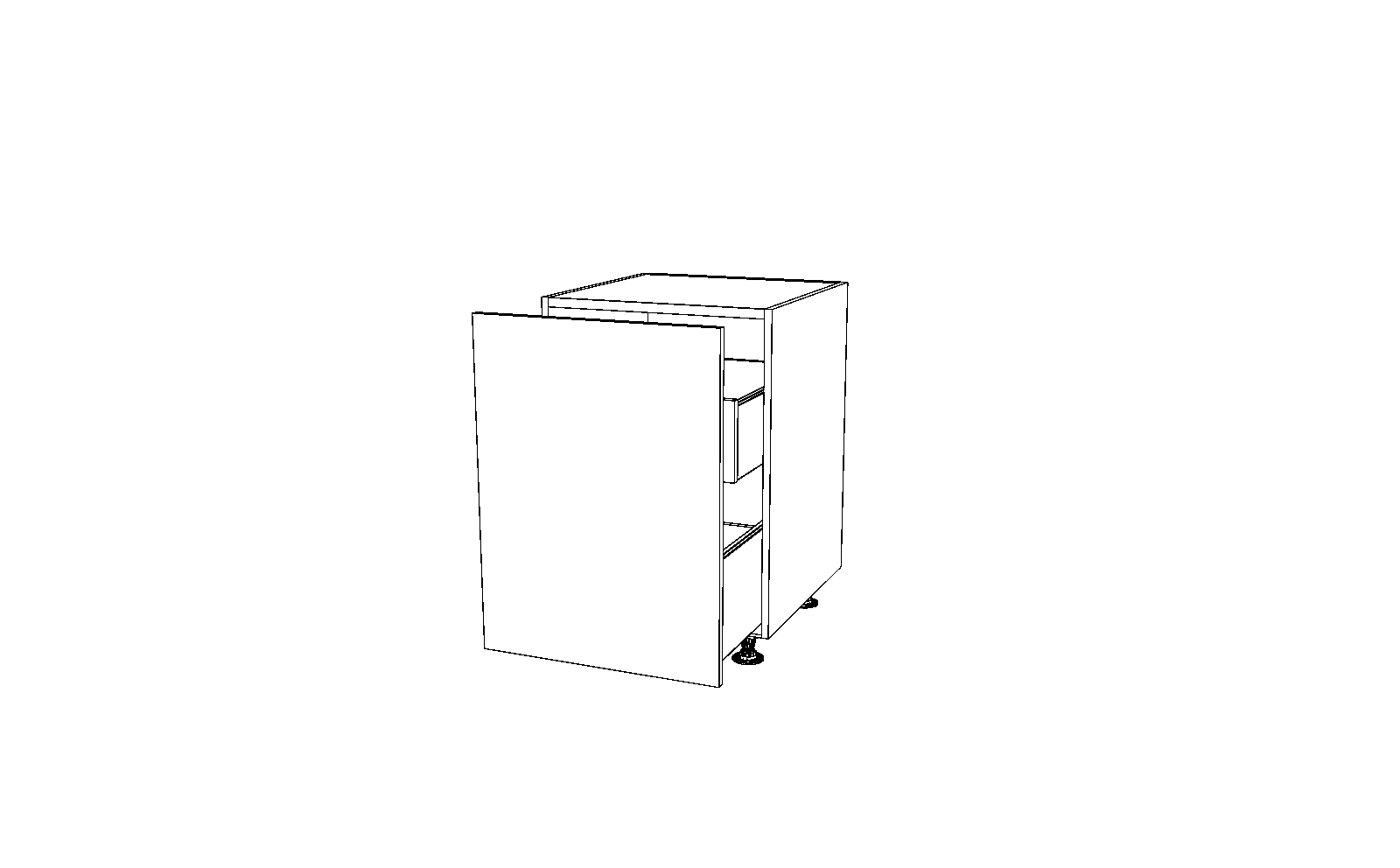 Dibujo técnico — Mueble Bajo 84 Puerta Cacerolero Extraible 1 Cacerolero Interior