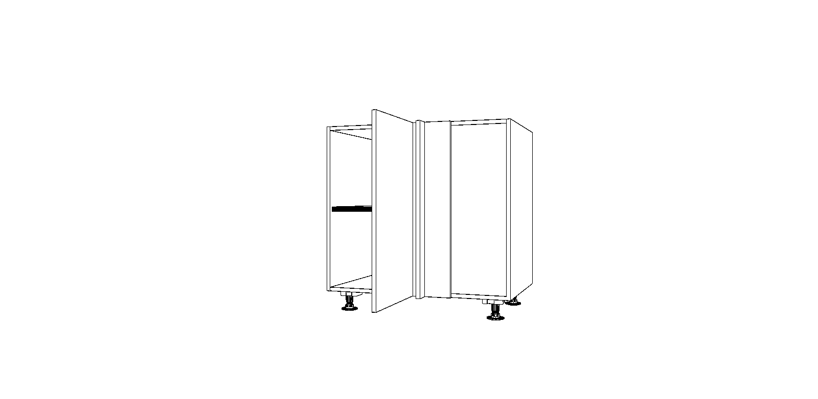 Dibujo técnico — Mueble Bajo 84 Rincon Ciego 1 Puerta