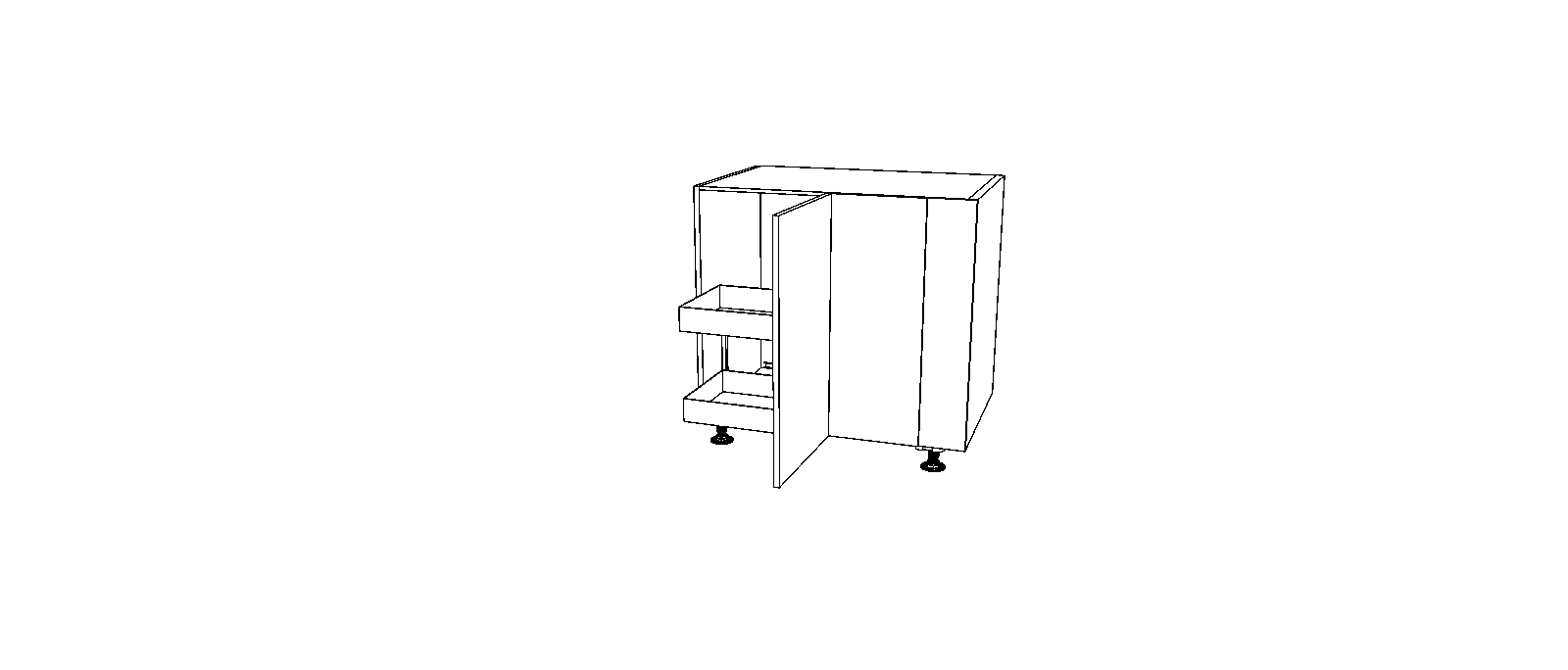 Dibujo técnico — Mueble Bajo 84 Rincon Ciego Doble Lamina 1 Puerta