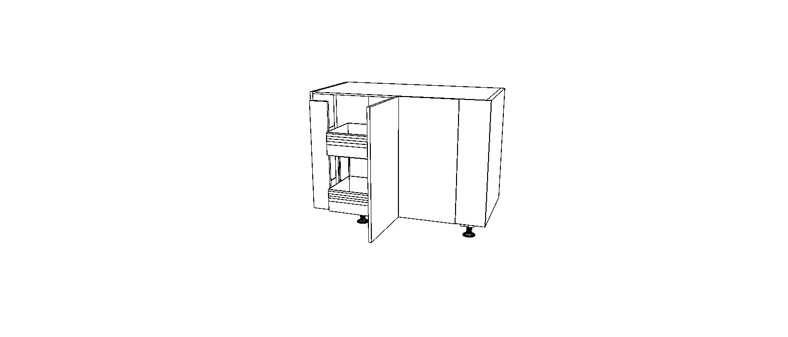 Dibujo técnico — Mueble Bajo 84 Rincon Ciego Extraible Urban Botellero Urban 1 Puerta
