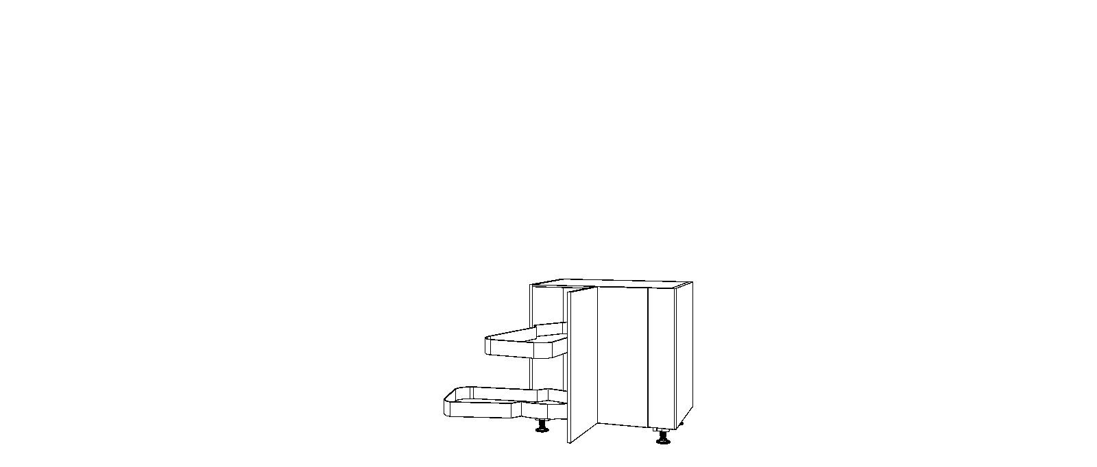 Dibujo técnico — Mueble Bajo 84 Rincon Ciego Sistema Lemans 1 Puerta