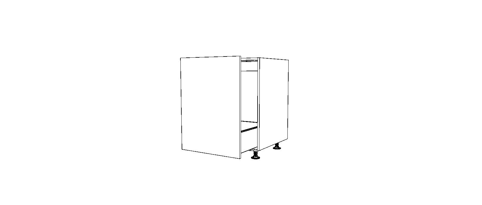 Dibujo técnico — Mueble Bajo 84 Fregadero 1 Puerta Cacerolero Extraible