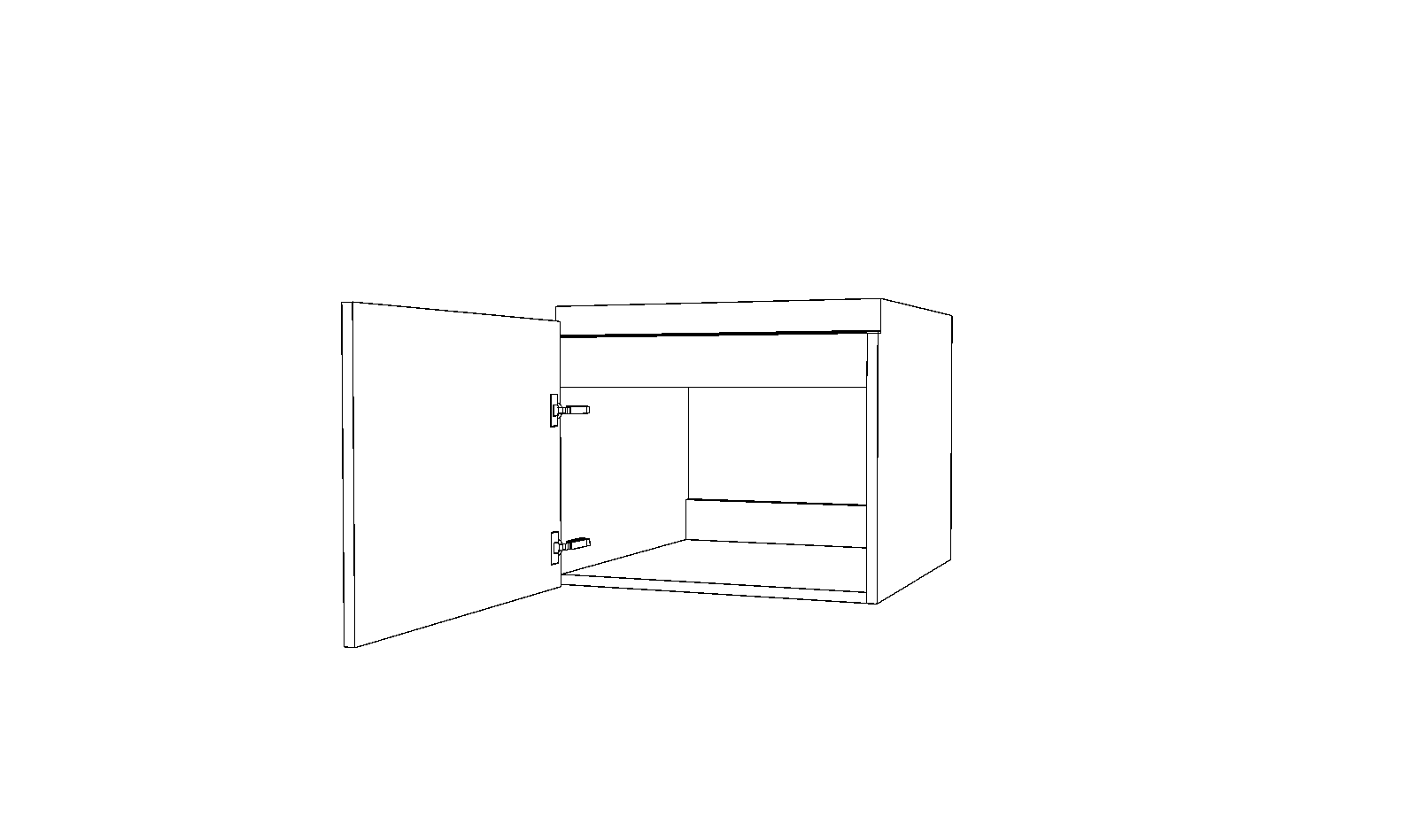 Dibujo técnico — Mueble Bajo Gola 50 Suspendido Fregadero 1 Puerta